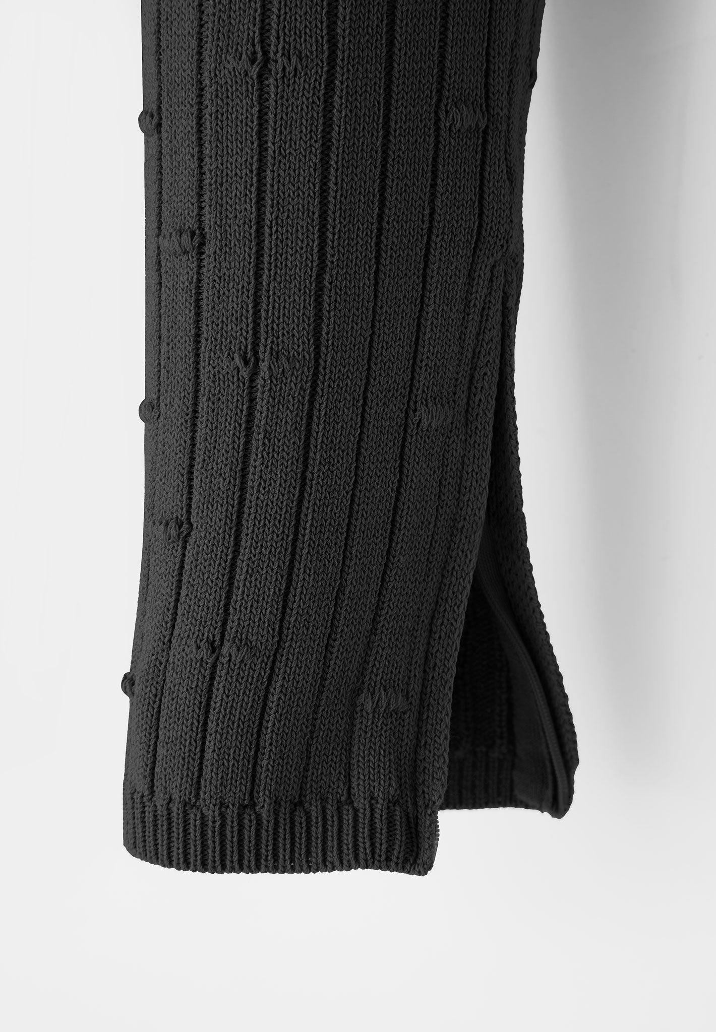 Distressed Knitted Cut Out Jumpsuit - Black Female Product Image