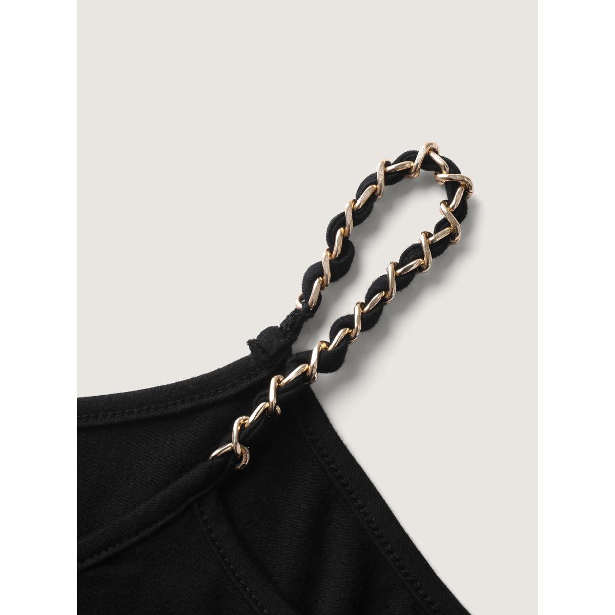 Plus Size Off-Shoulder Metallic Detail Flowy T-Shirt Black Women Leisure Non V-neck Casual T-shirts BloomChic 22-24/3X Product Image