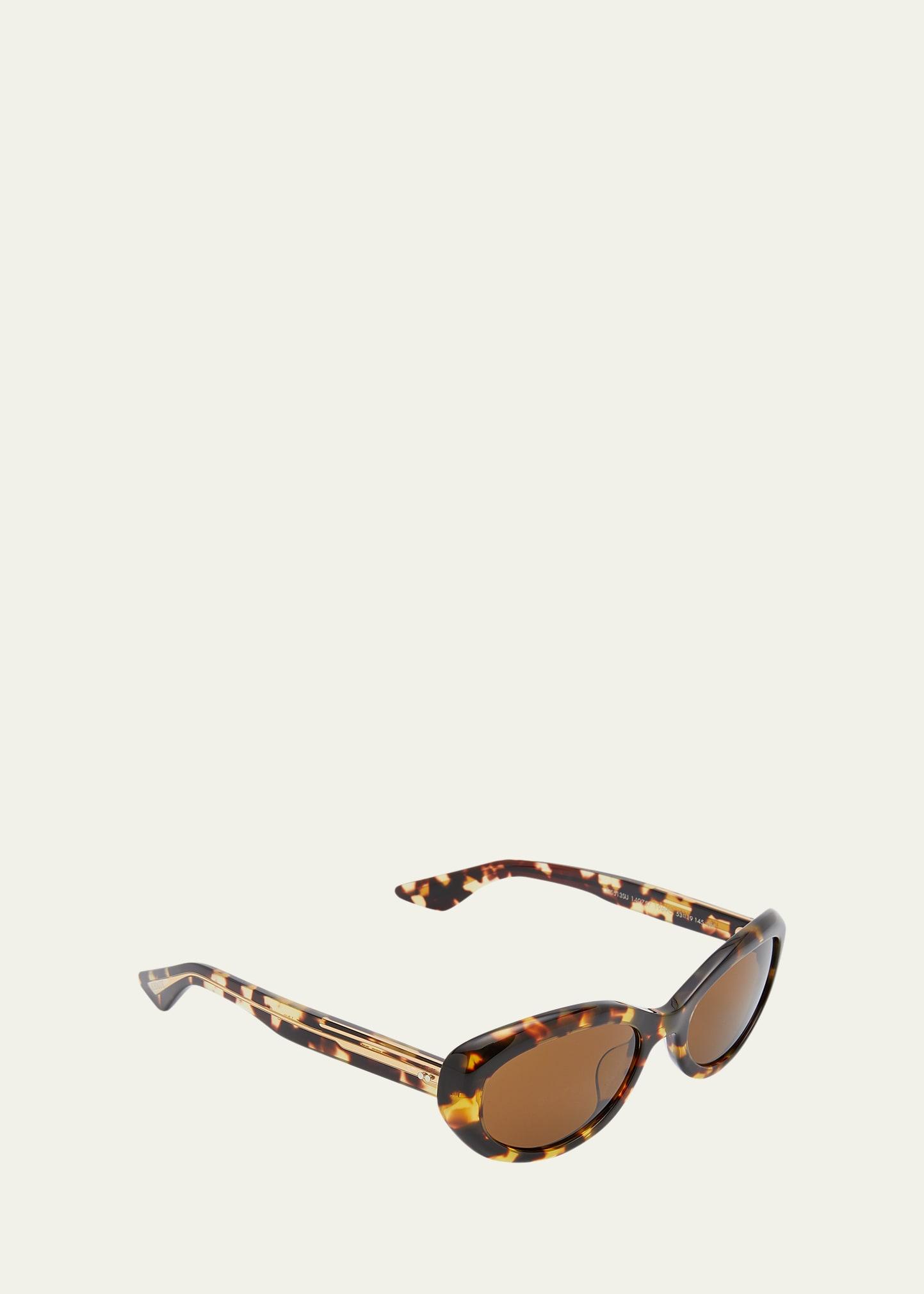 1969C Tortoise Acetate Oval Sunglasses Product Image