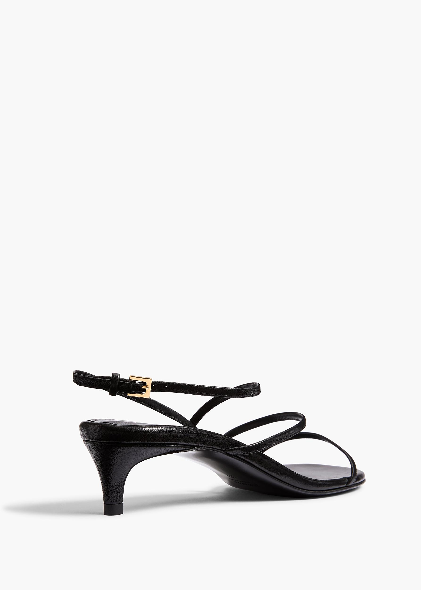 Loop Kitten Heel Sandal in Black Leather Product Image