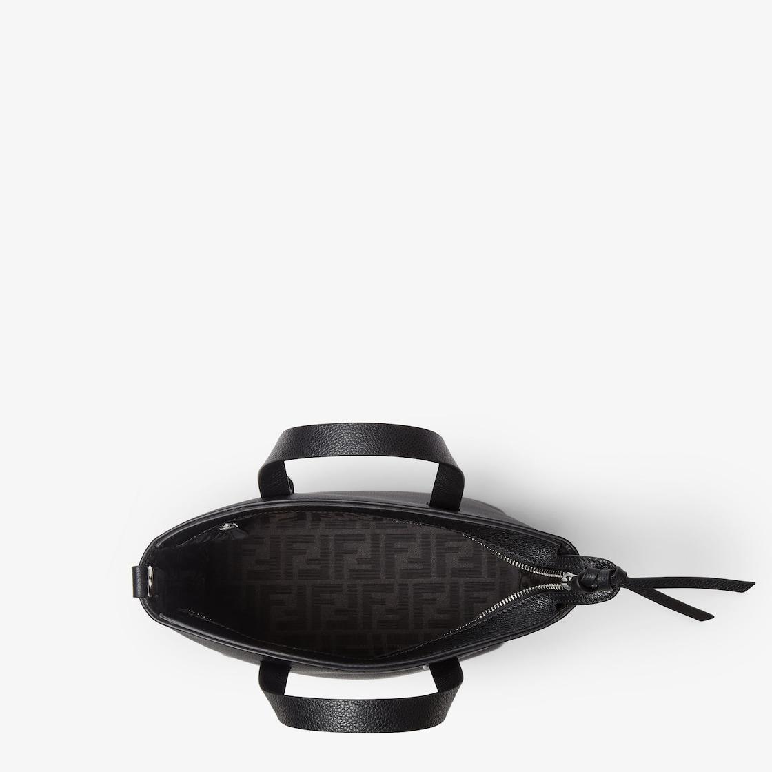 Small FF Squared shopping bagBlack leather bag Product Image