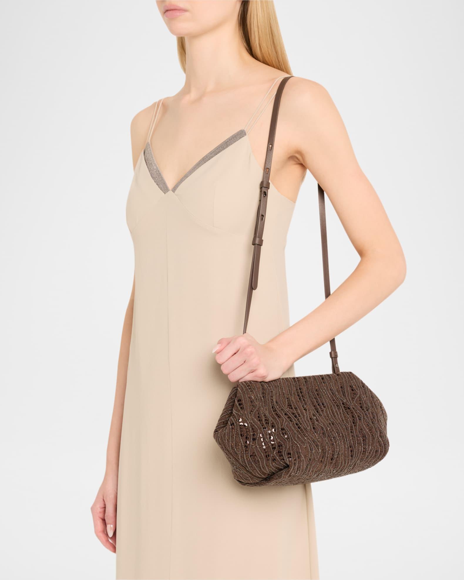 Pleated Mesh Monili Clutch Bag Product Image