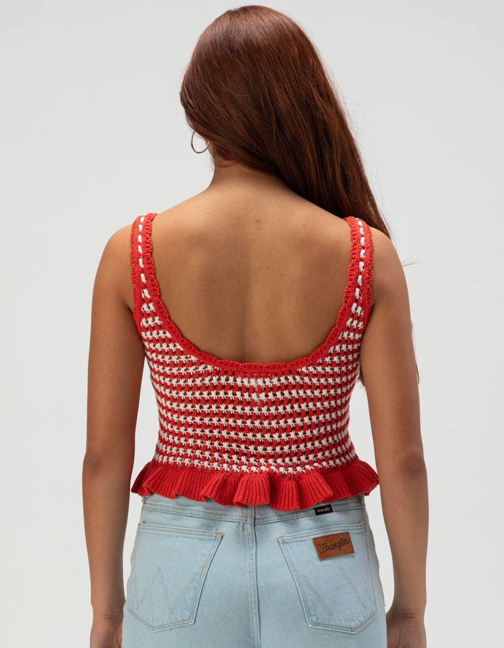 FULL TILT Stripe Peplum Womens Cami - PINK Product Image