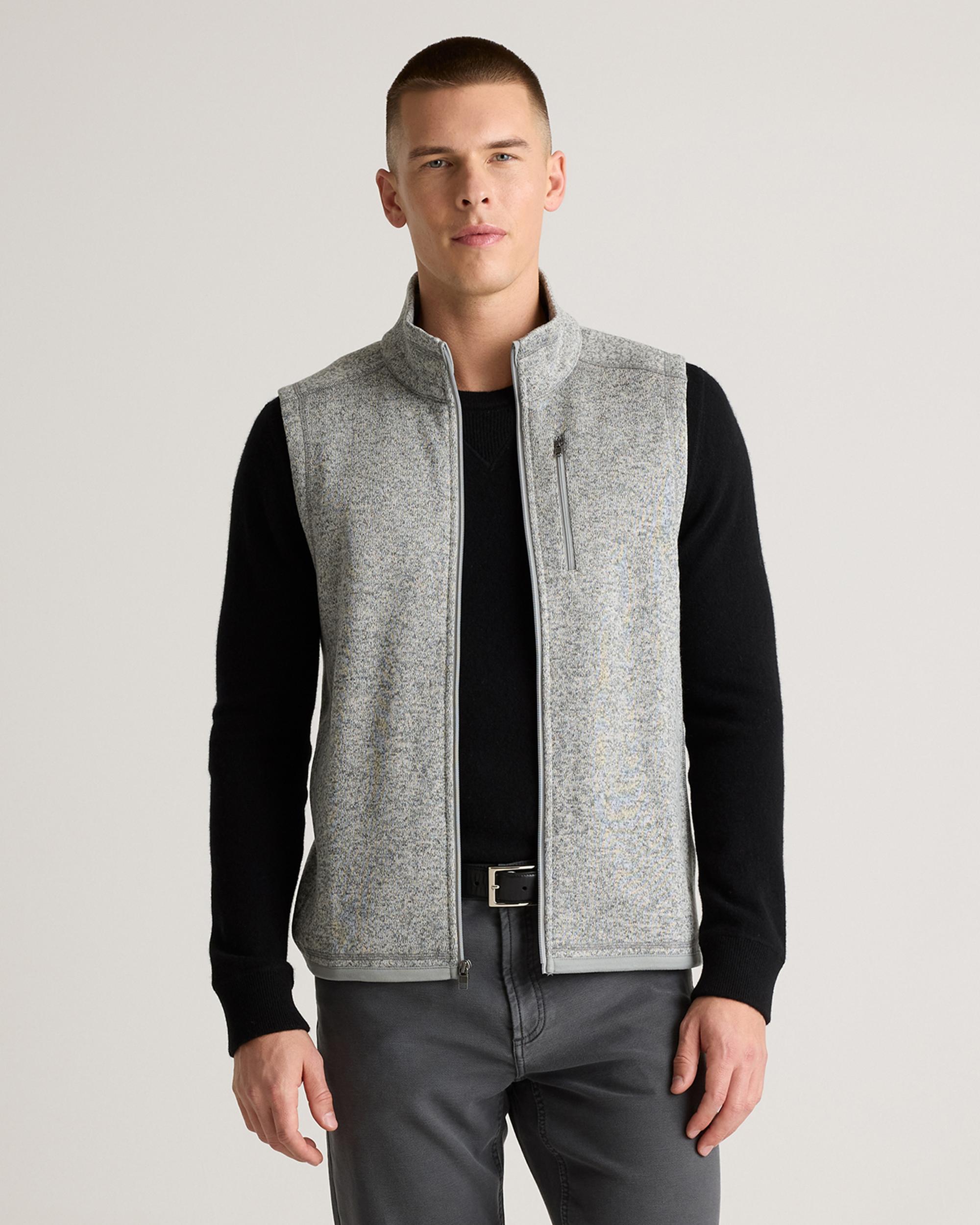 Quince | Men's Sweater-Knit Fleece Full-Zip Vest Recycled Polyester Product Image