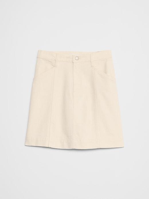 Pieced Denim Mini Skirt Product Image