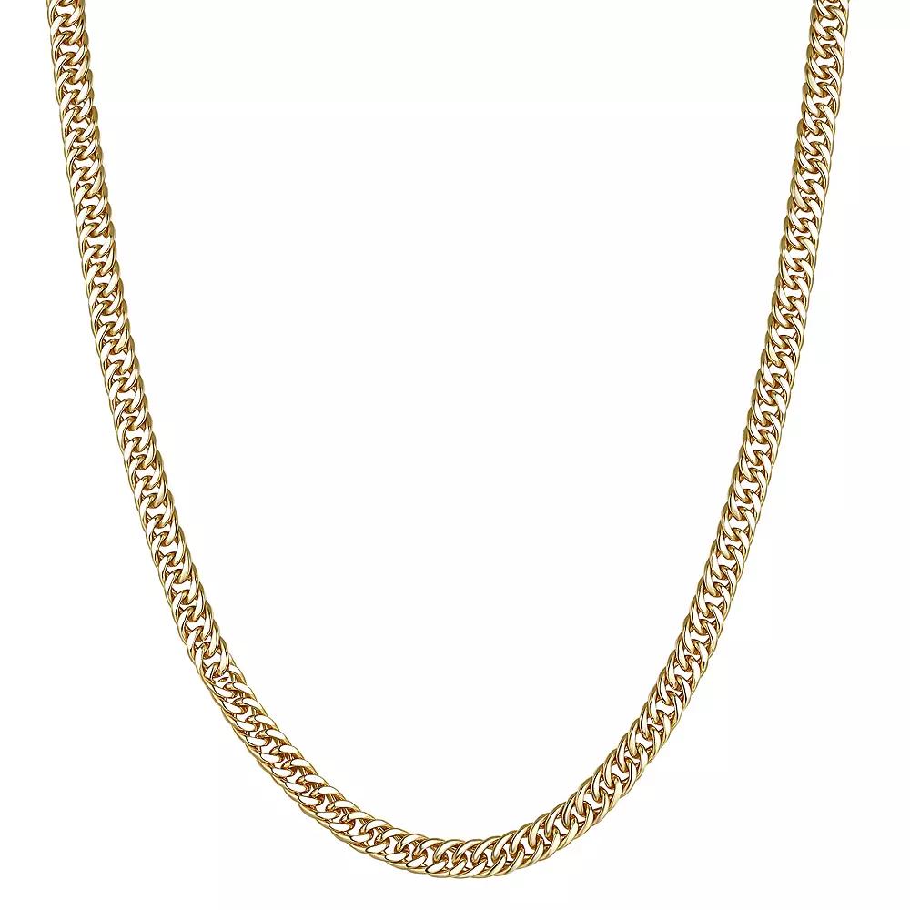 Men's 14k Gold Over Sterling Silver Miami Cuban Curb Chain, Size: 24", Gold Tone Product Image