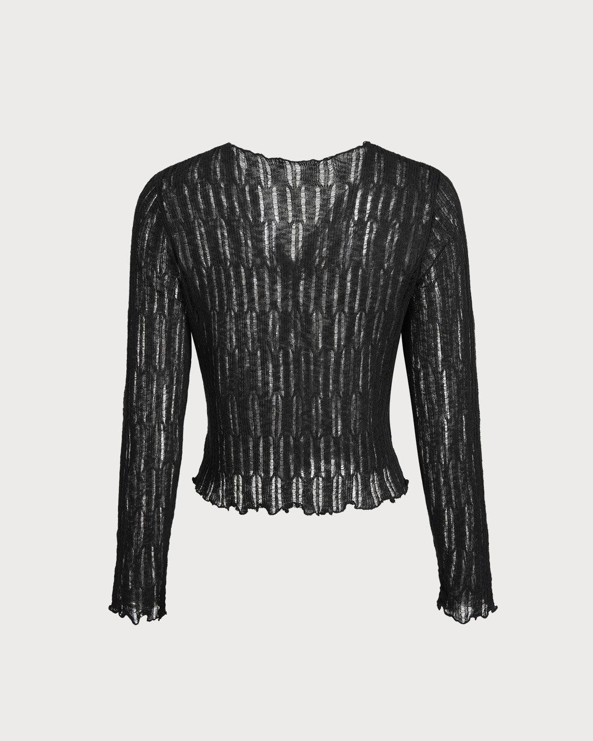 Black Single Button Slim Cardigan Product Image