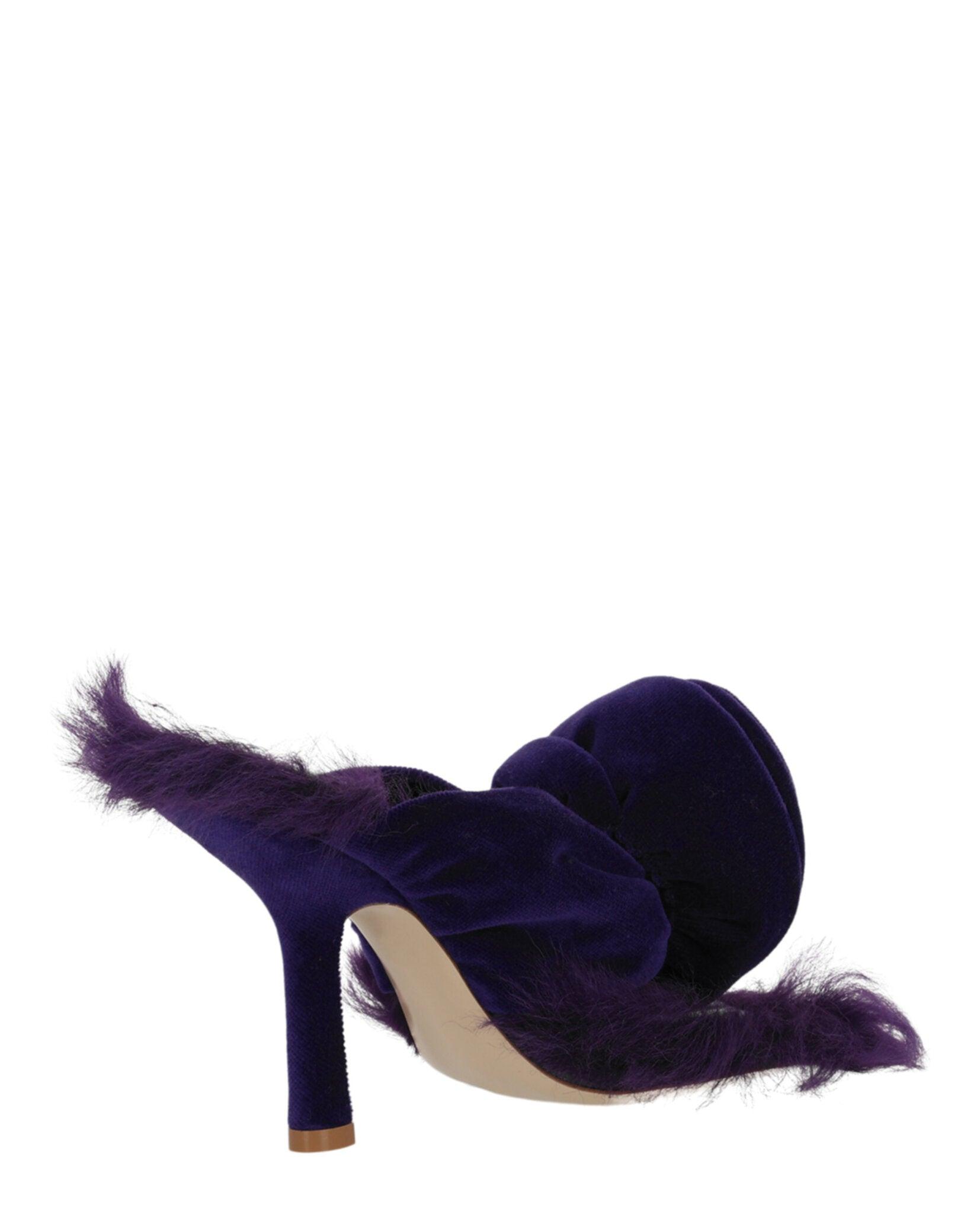 Burberry Step Rose Velvet Heeled Sandals Female Product Image