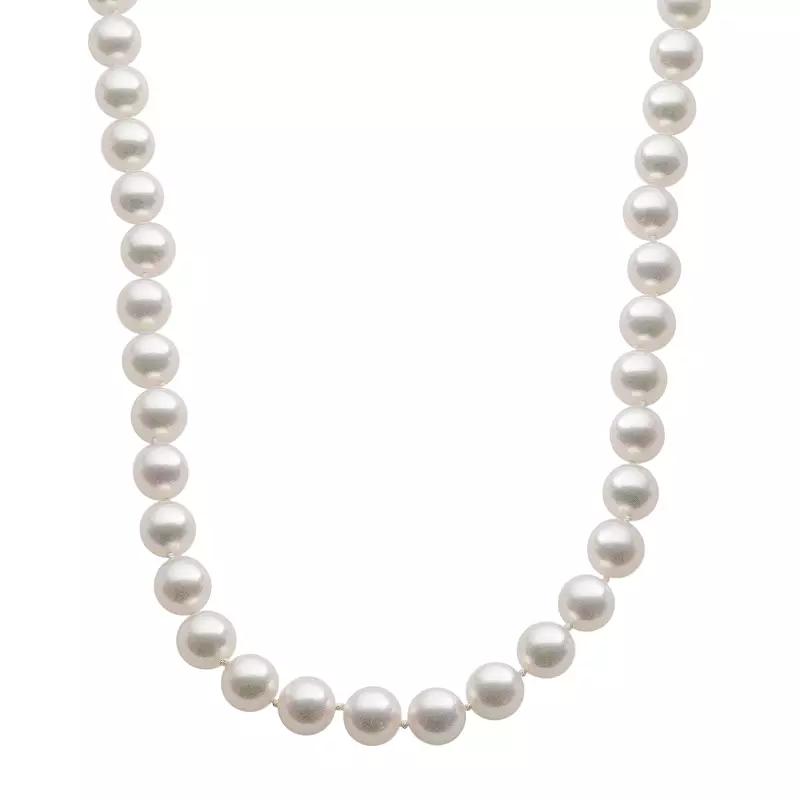 18k White Gold AAA Akoya Cultured Pearl Necklace, Women's, Size: 16" Product Image