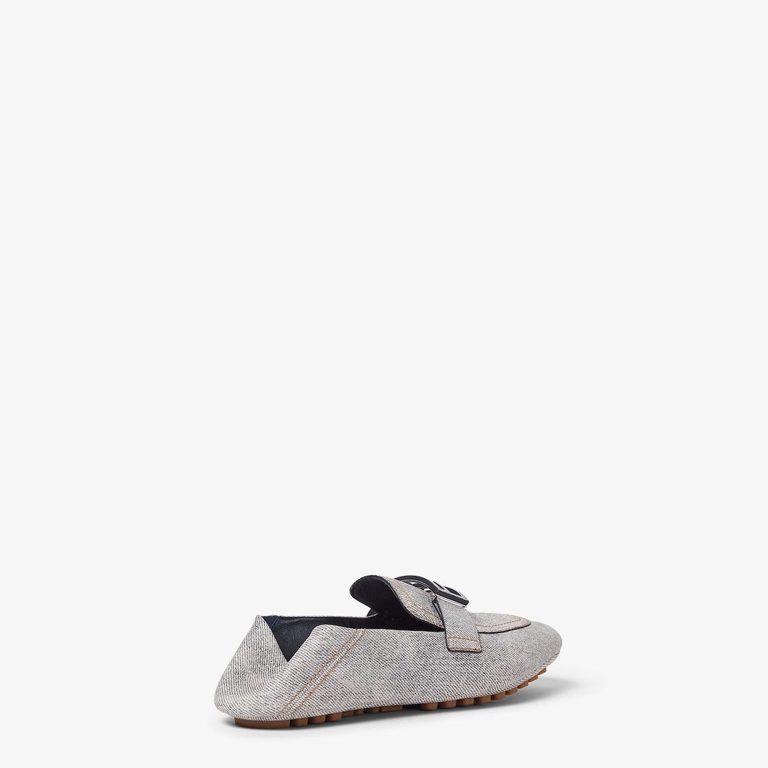 BaguetteLight blue denim-print leather loafers Product Image