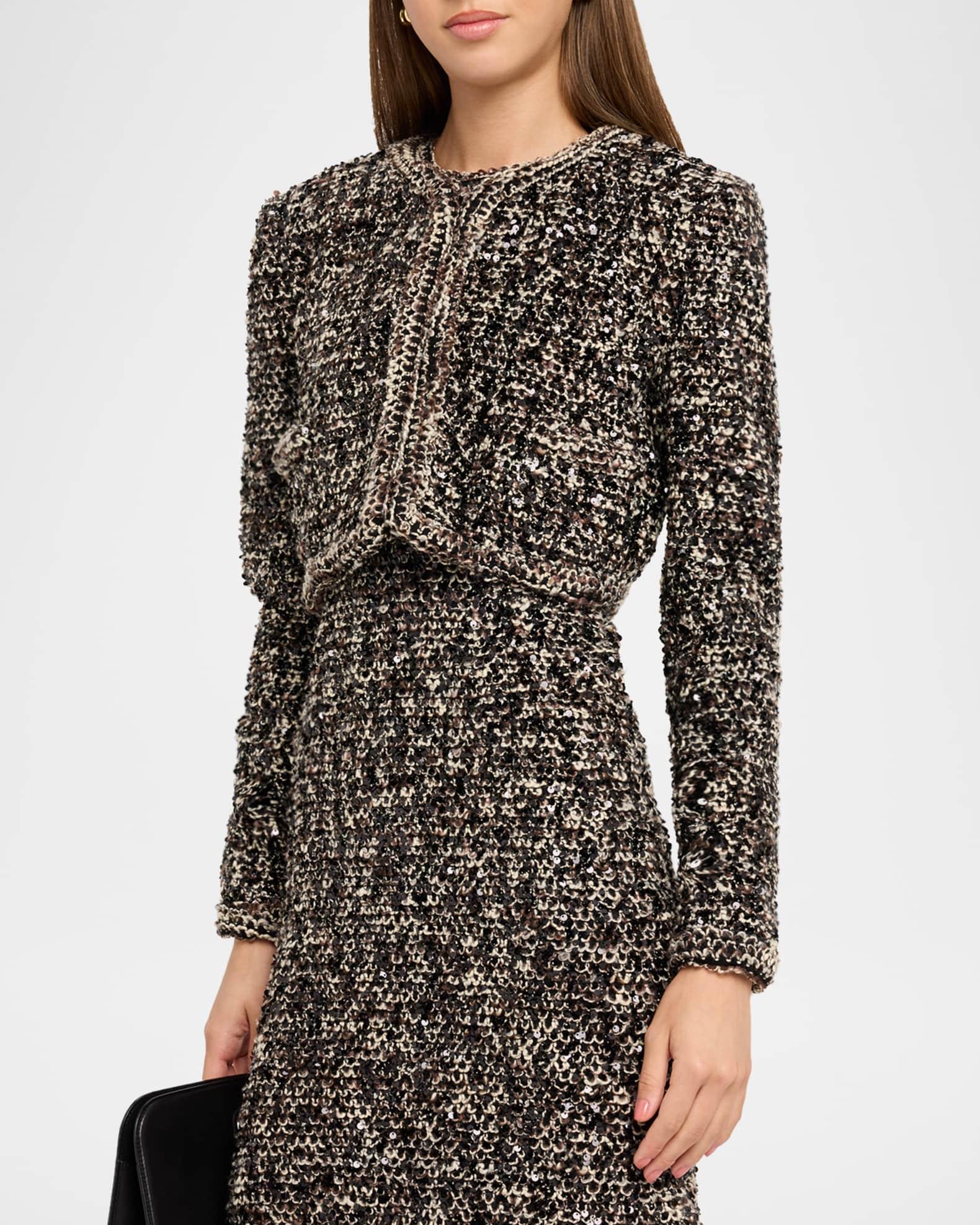 Collarless Paillette Boucle Bolero Jacket Product Image