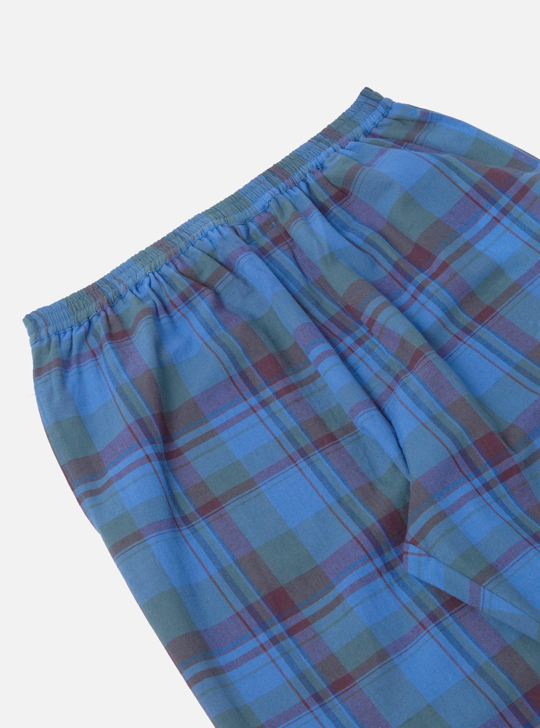 Blue Kip Check Long Pyjama Set Product Image