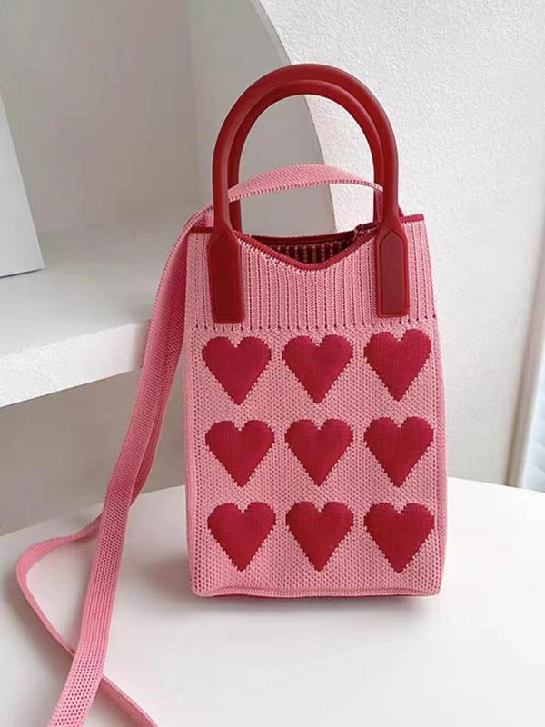 Heart Print Split-Joint Bags Crossbody Bags Handbags Product Image