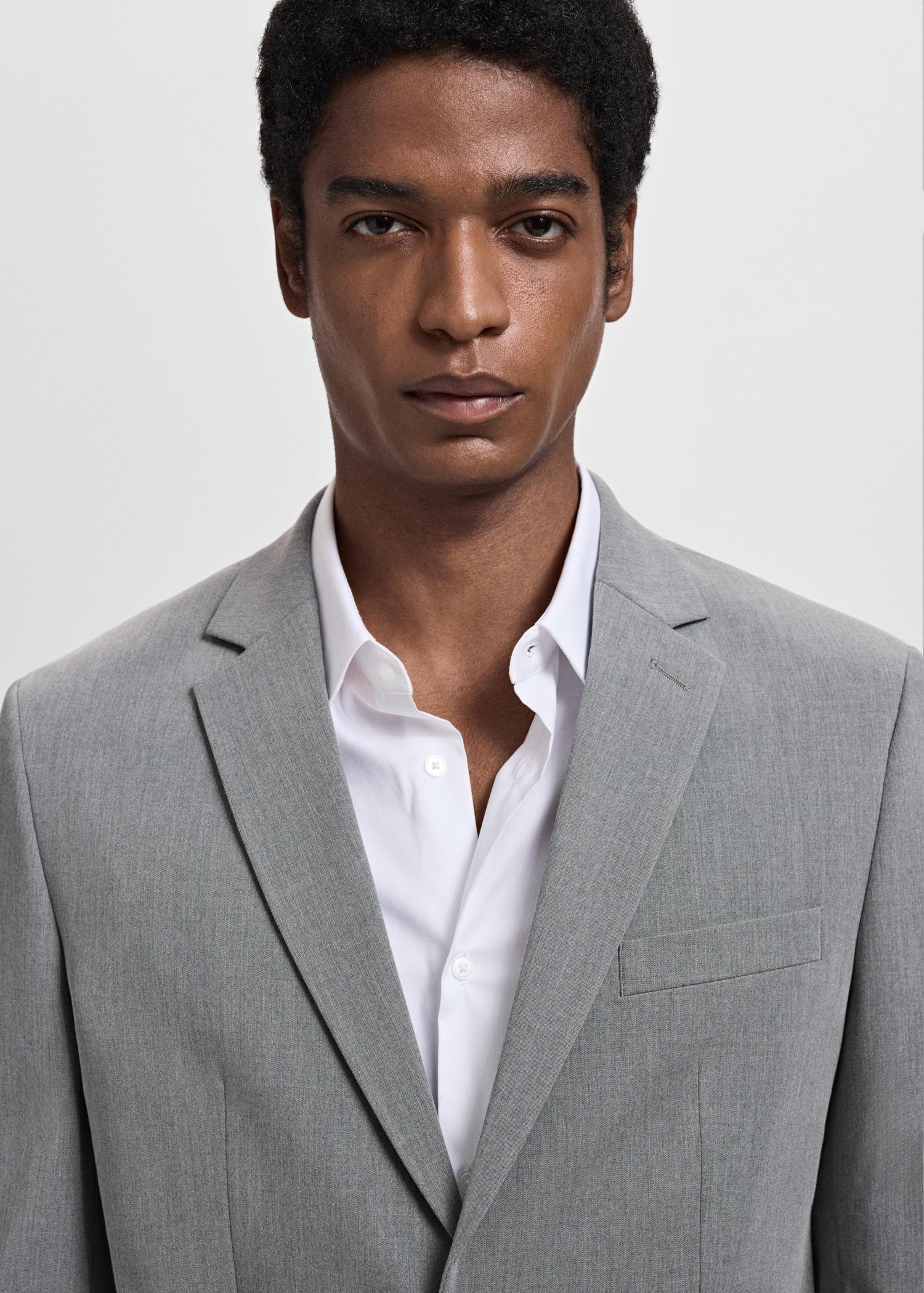 Super slim-fit suit jacket in stretch fabric - Men | MANGO USA Product Image