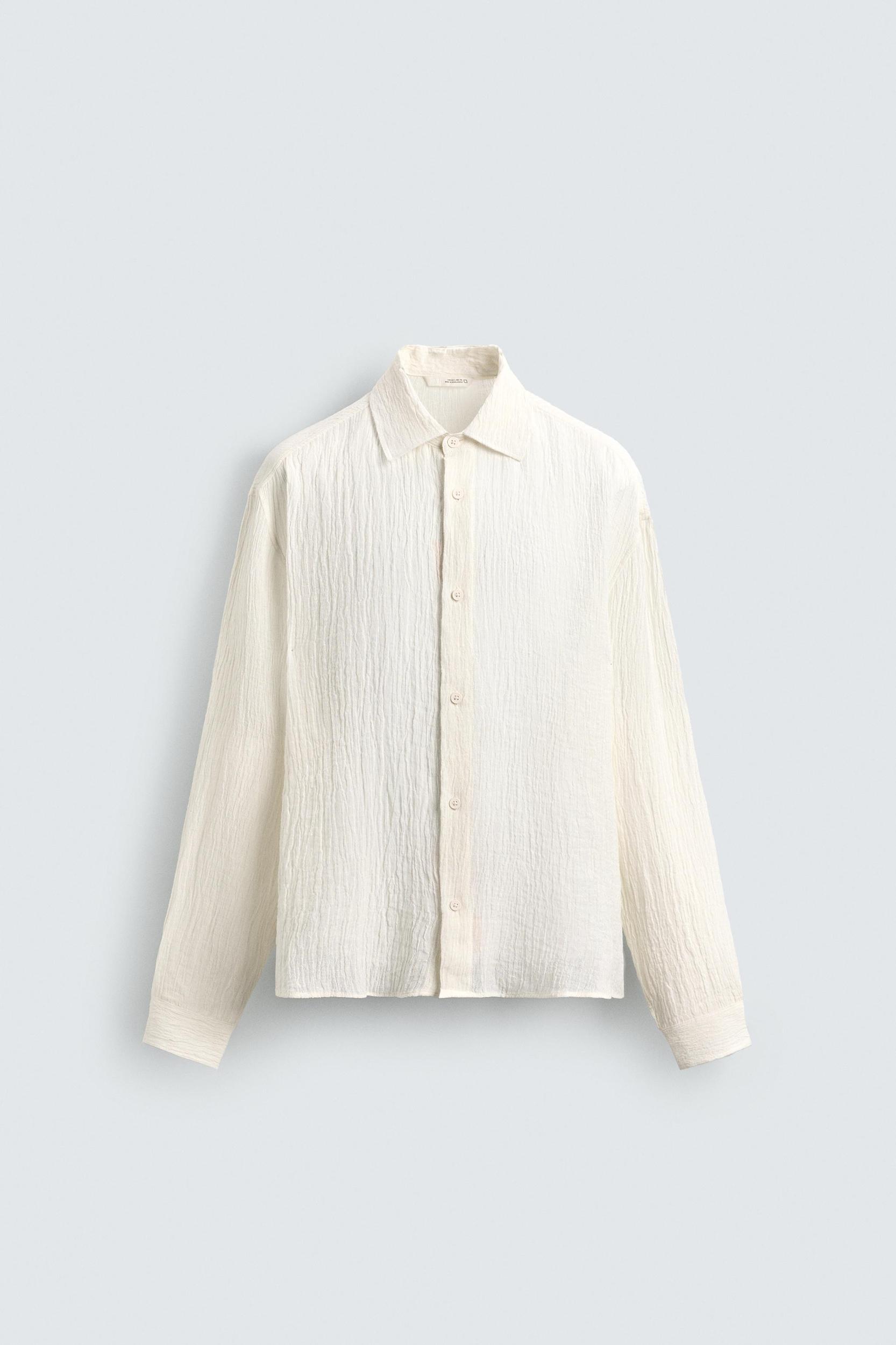 100% CRINKLED LINEN SHIRT Product Image