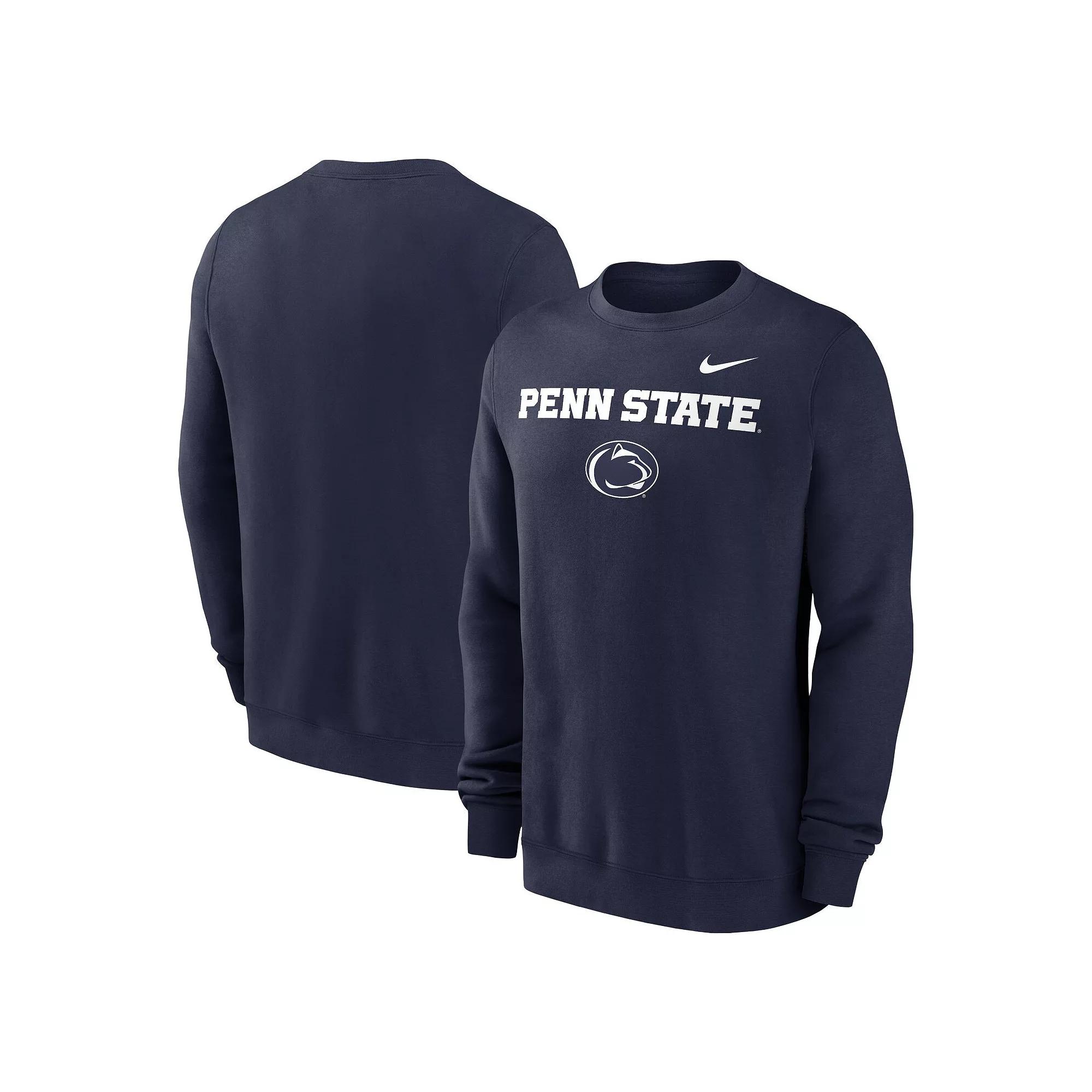 Men's Nike Navy Penn State Nittany Lions Primetime Primary Stack Pullover Sweatshirt, Size: 2XL, Blue Product Image