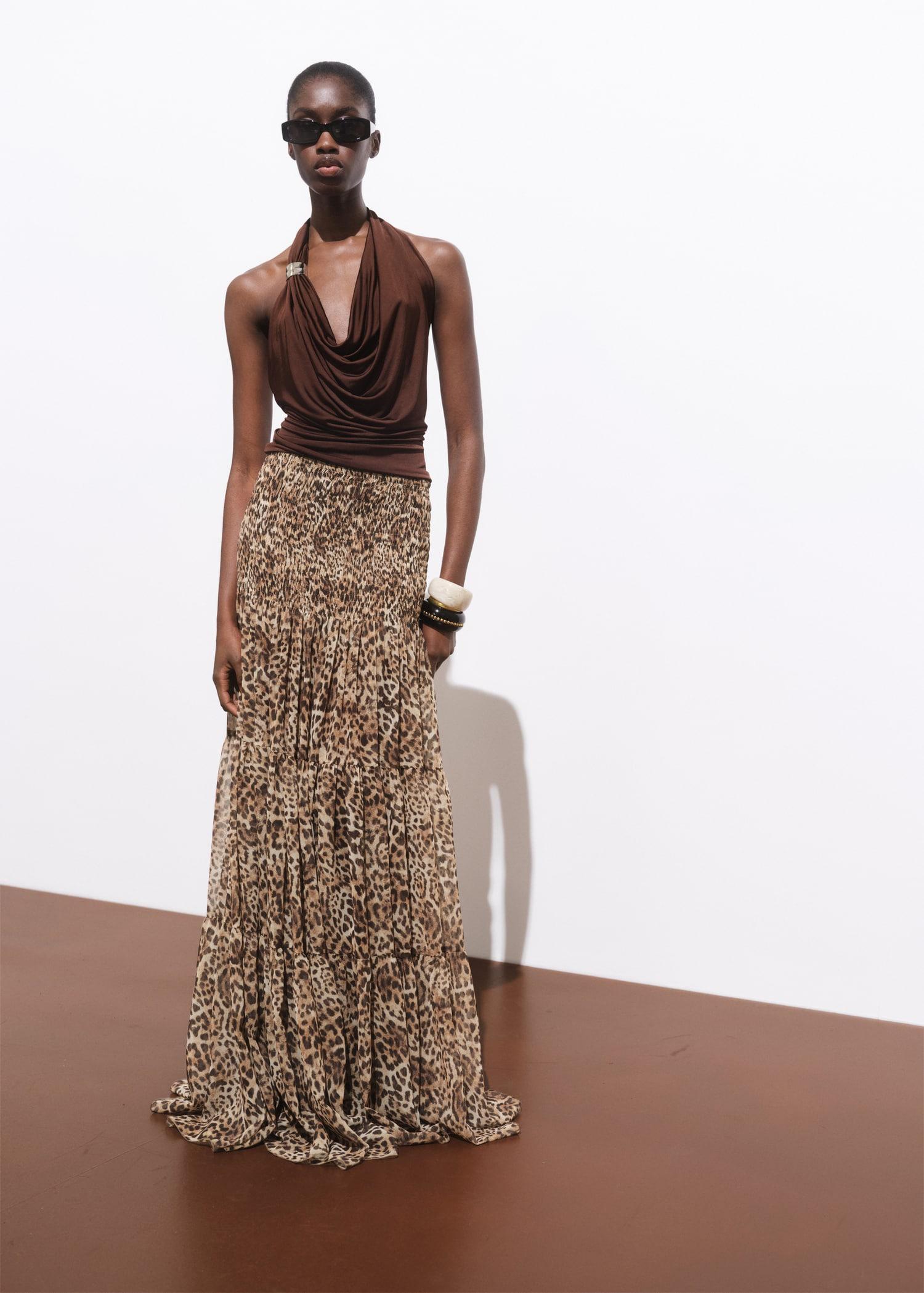 Leopard-print maxi-skirt - Women | MANGO USA Product Image