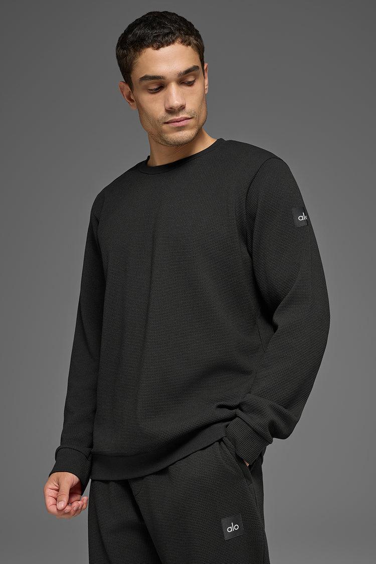Waffle Lounge Long Sleeve Crew - Black Product Image