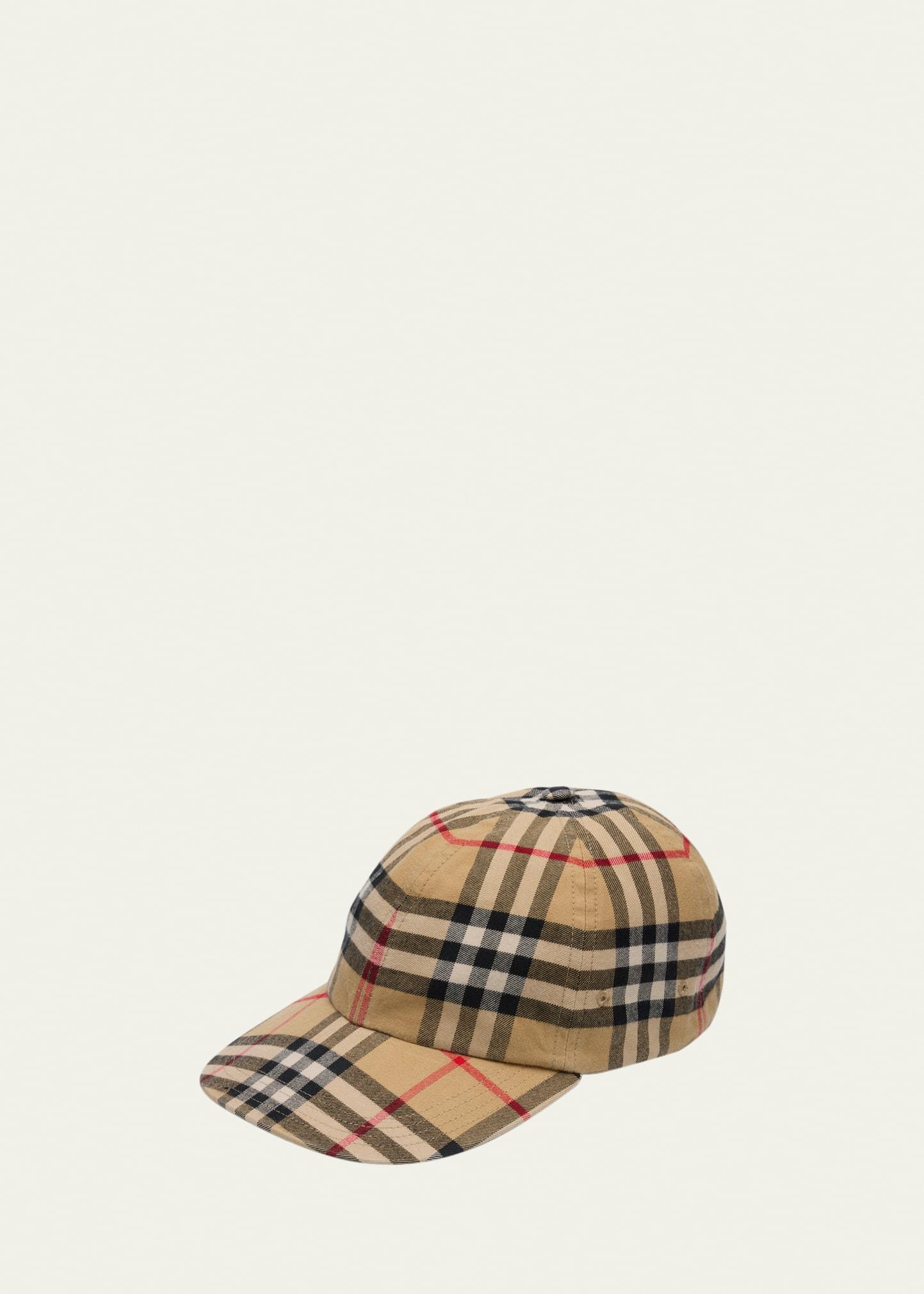 Mens Vintage Check Cotton Baseball Cap Product Image