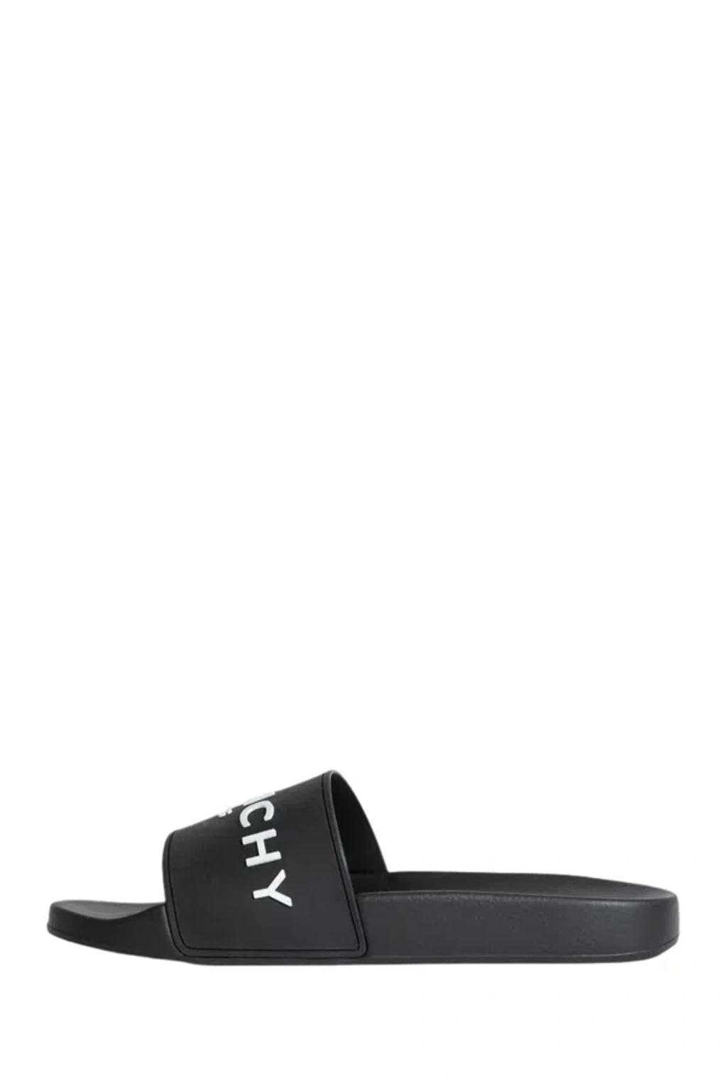 Black Logo-Print Pool Slides Product Image