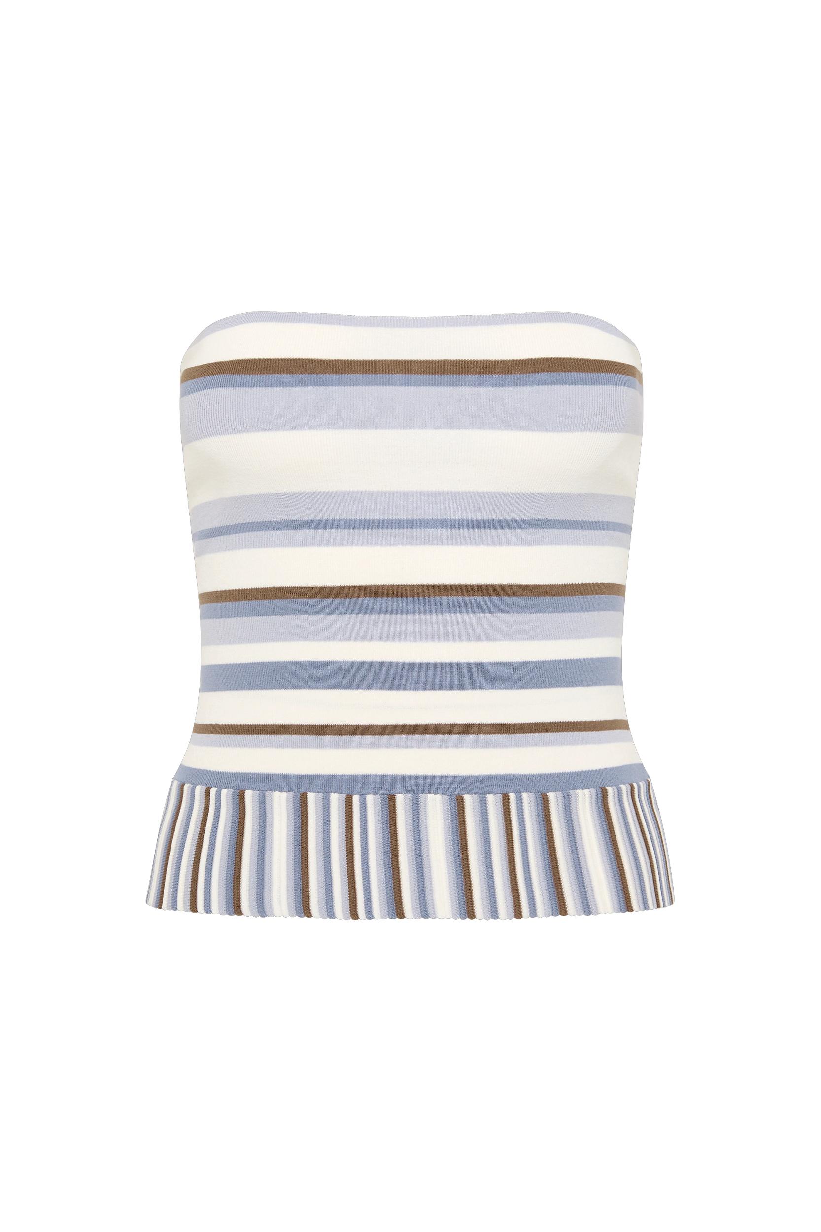 Citara Skirt Pale Blue Stripe Product Image