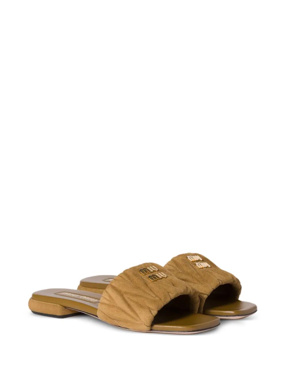 matelassé suede slides Product Image