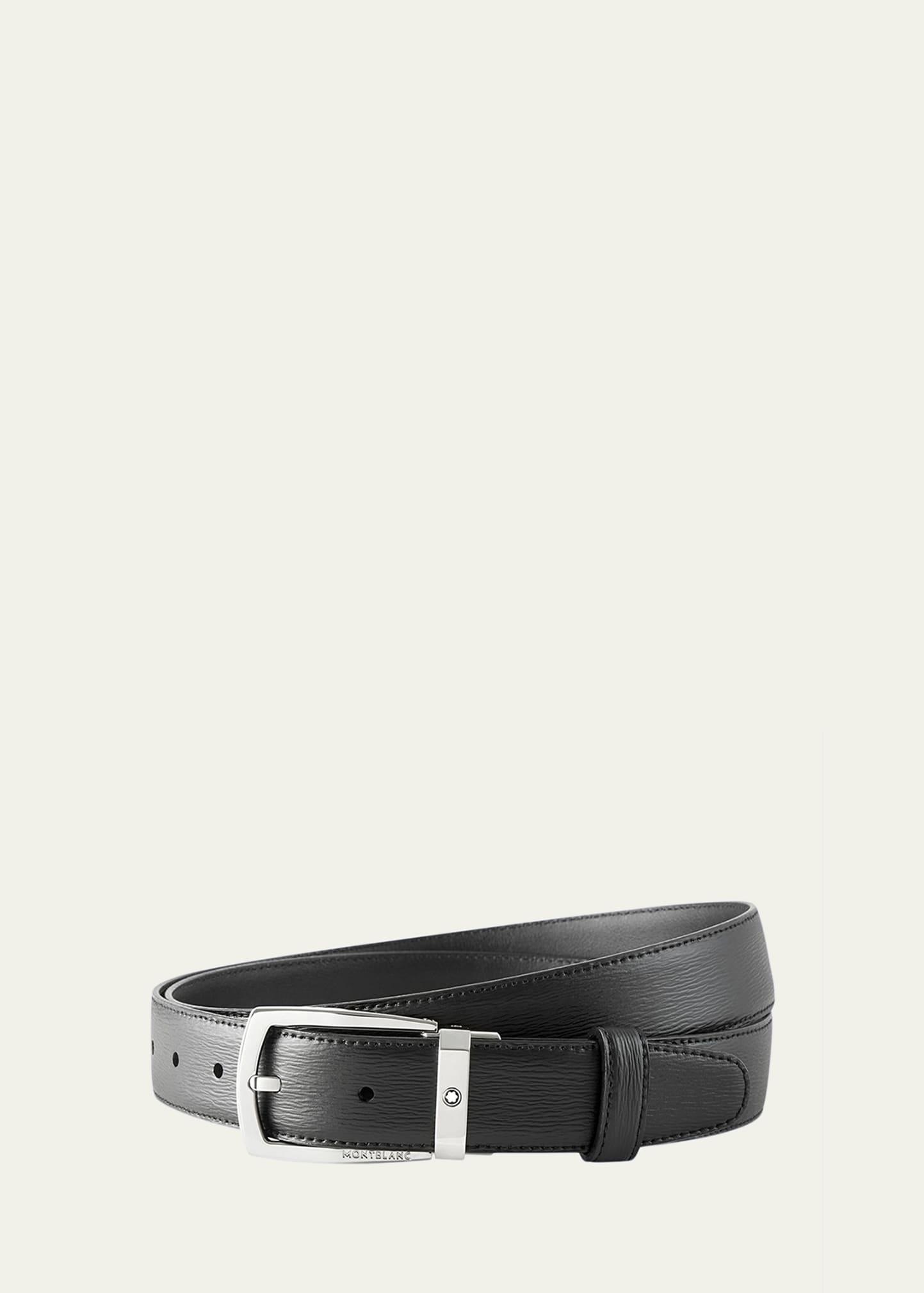 Mens Trapeze Textured Cowhide Leather Belt Product Image