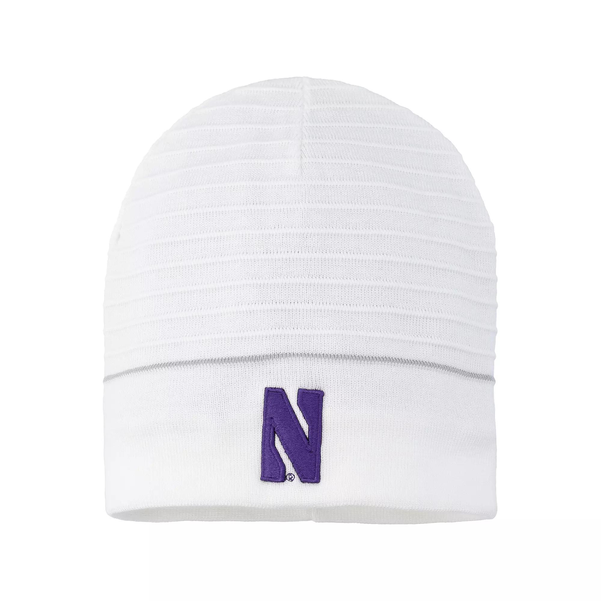 Men's Under Armour White Northwestern Wildcats 2022 Sideline Lifestyle CGI Performance Beanie Product Image