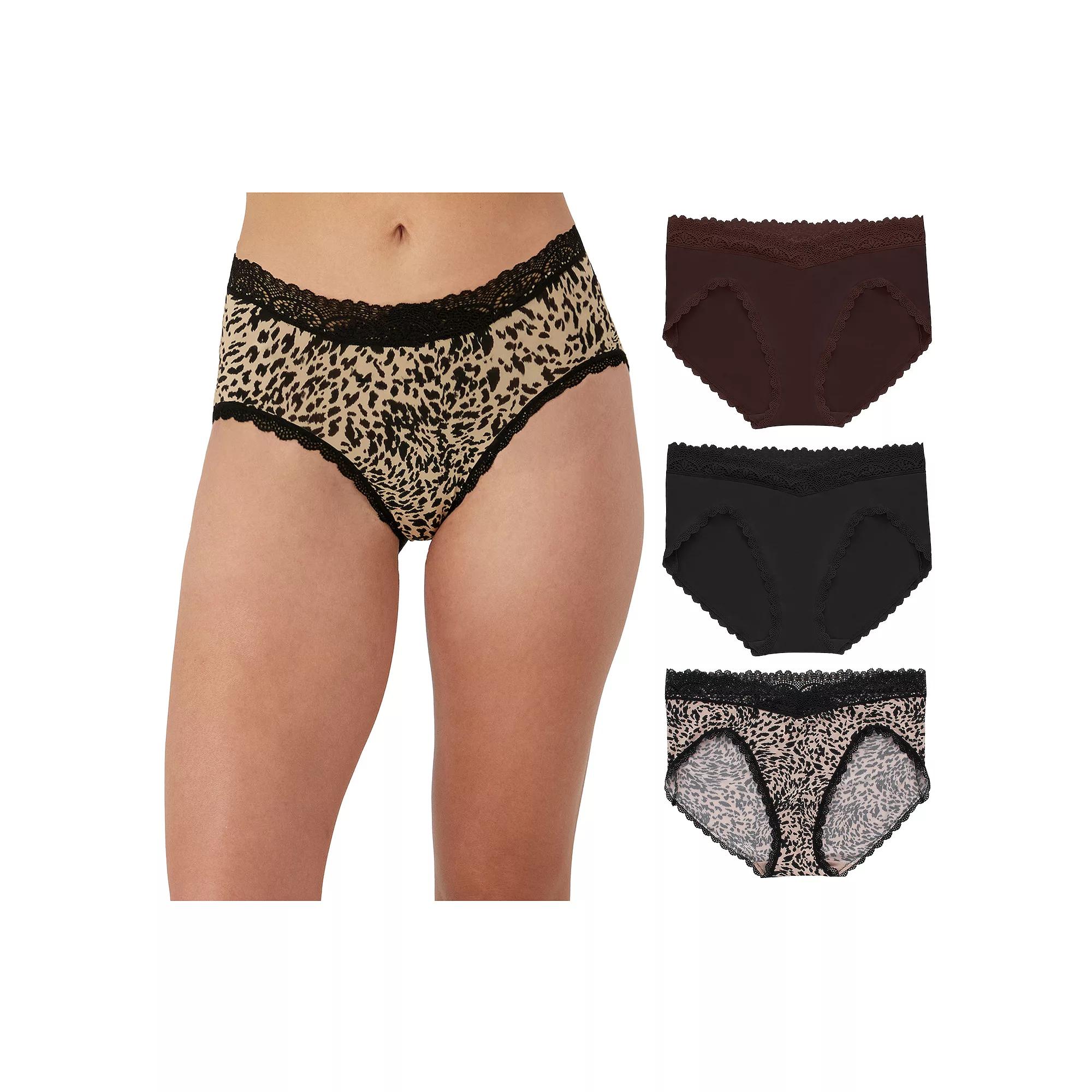 Maidenform 3-Pack Everyday Luxe Bikini Underwear DM3TBK, Womens Brown Eve Blush Product Image