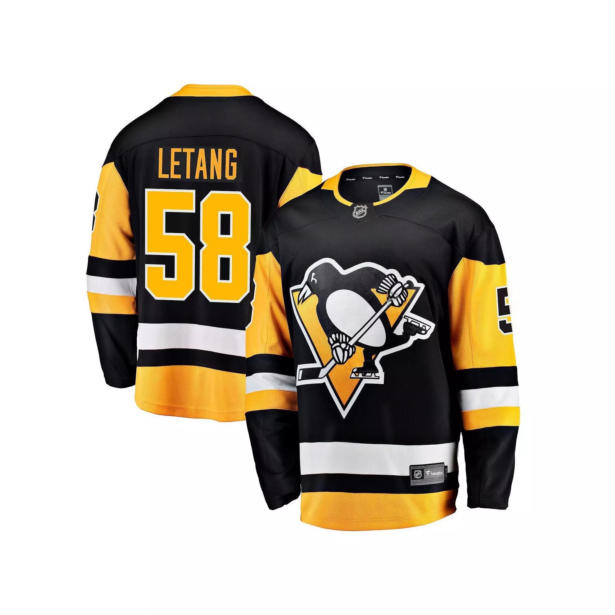 Men's Fanatics Branded Kris Letang Black Pittsburgh Penguins Home Breakaway Jersey,  Product Image