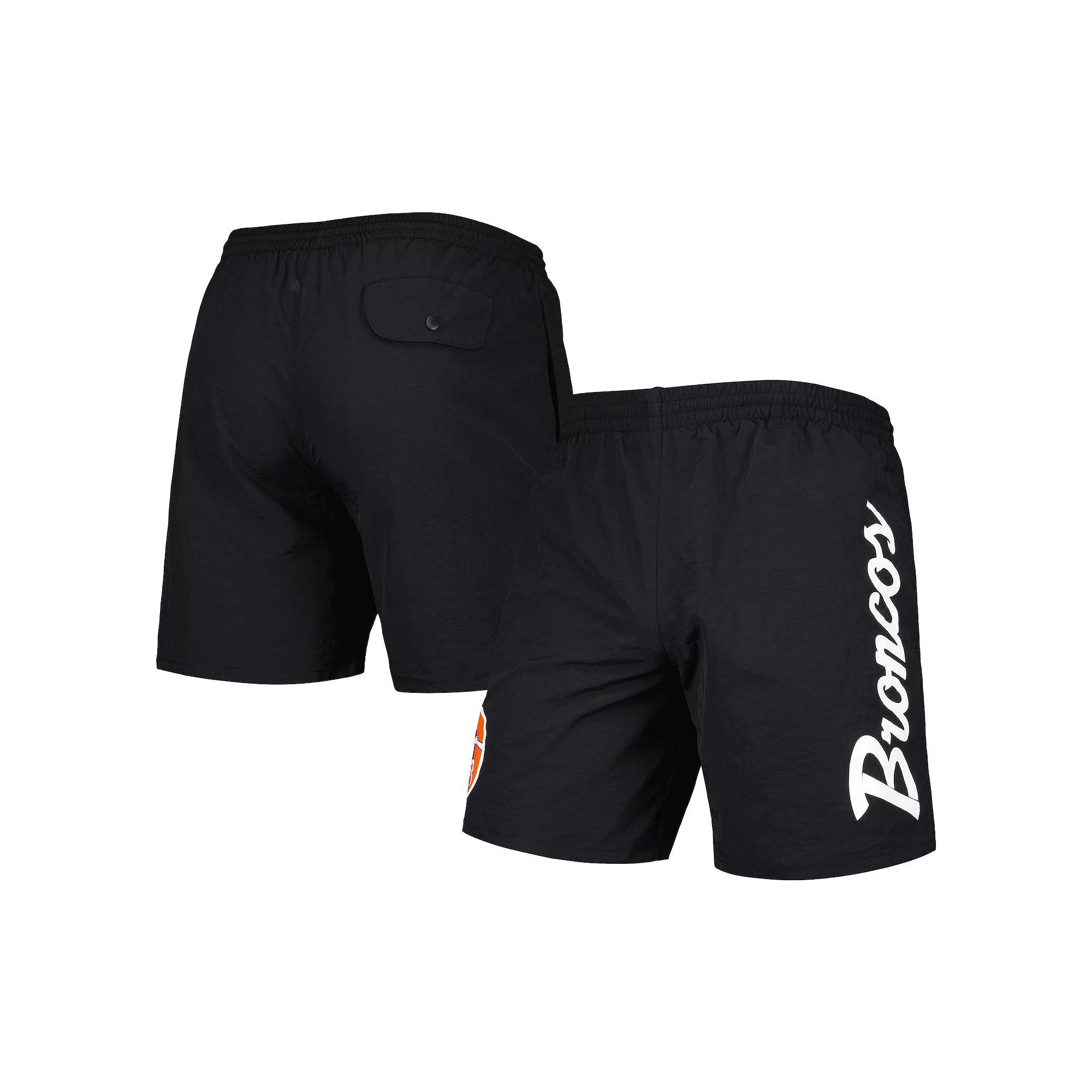 Men's Mitchell & Ness Black Denver Broncos Team Essentials Nylon Shorts,  Product Image