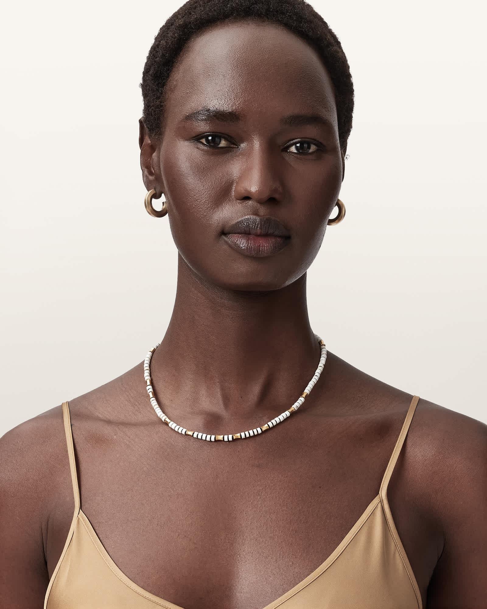 Nellie Pave Earrings WARM SILVER | ALLSAINTS US Product Image