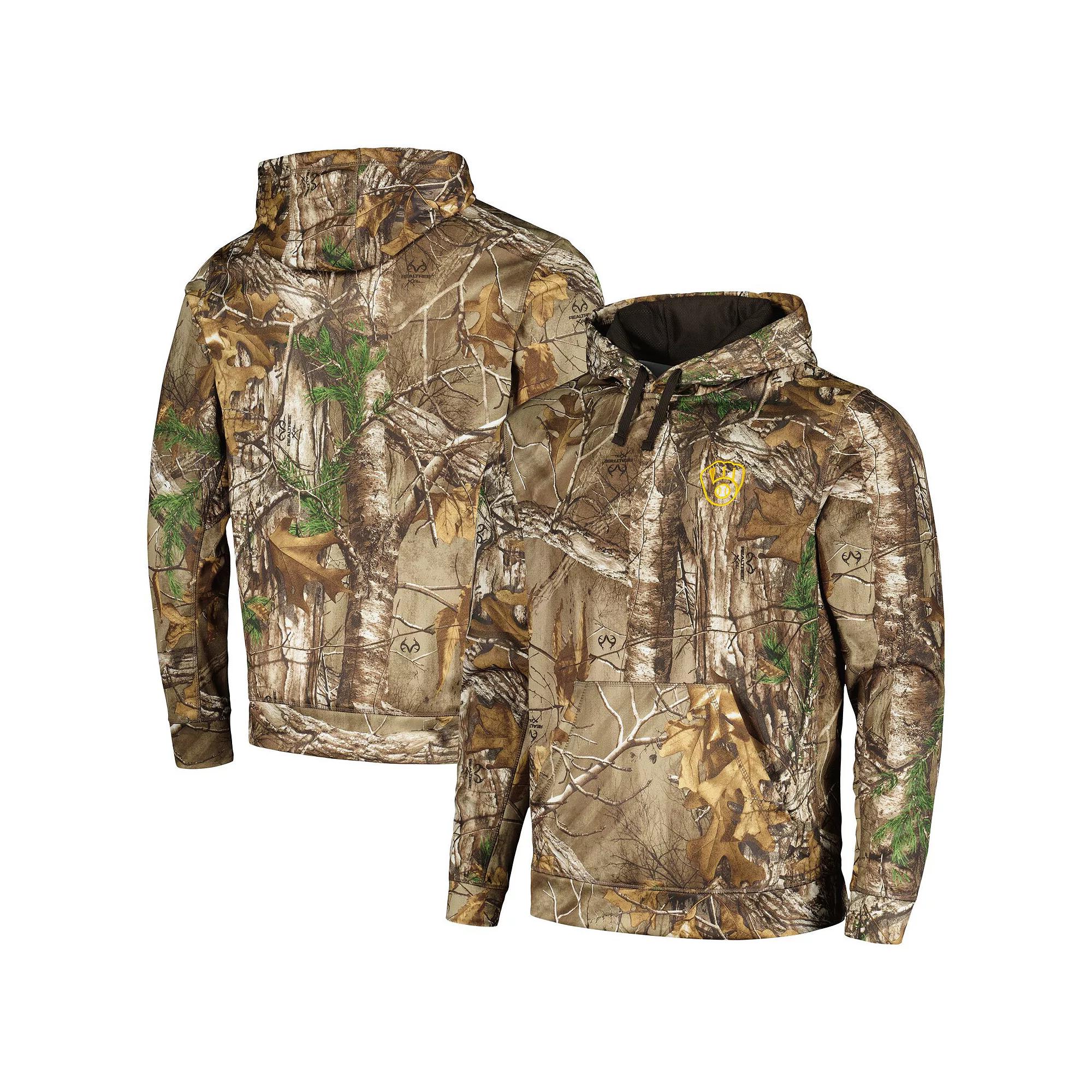 Men's Dunbrooke Camo Milwaukee Brewers Champion Realtree Pullover Hoodie, Size: Small, Green Product Image