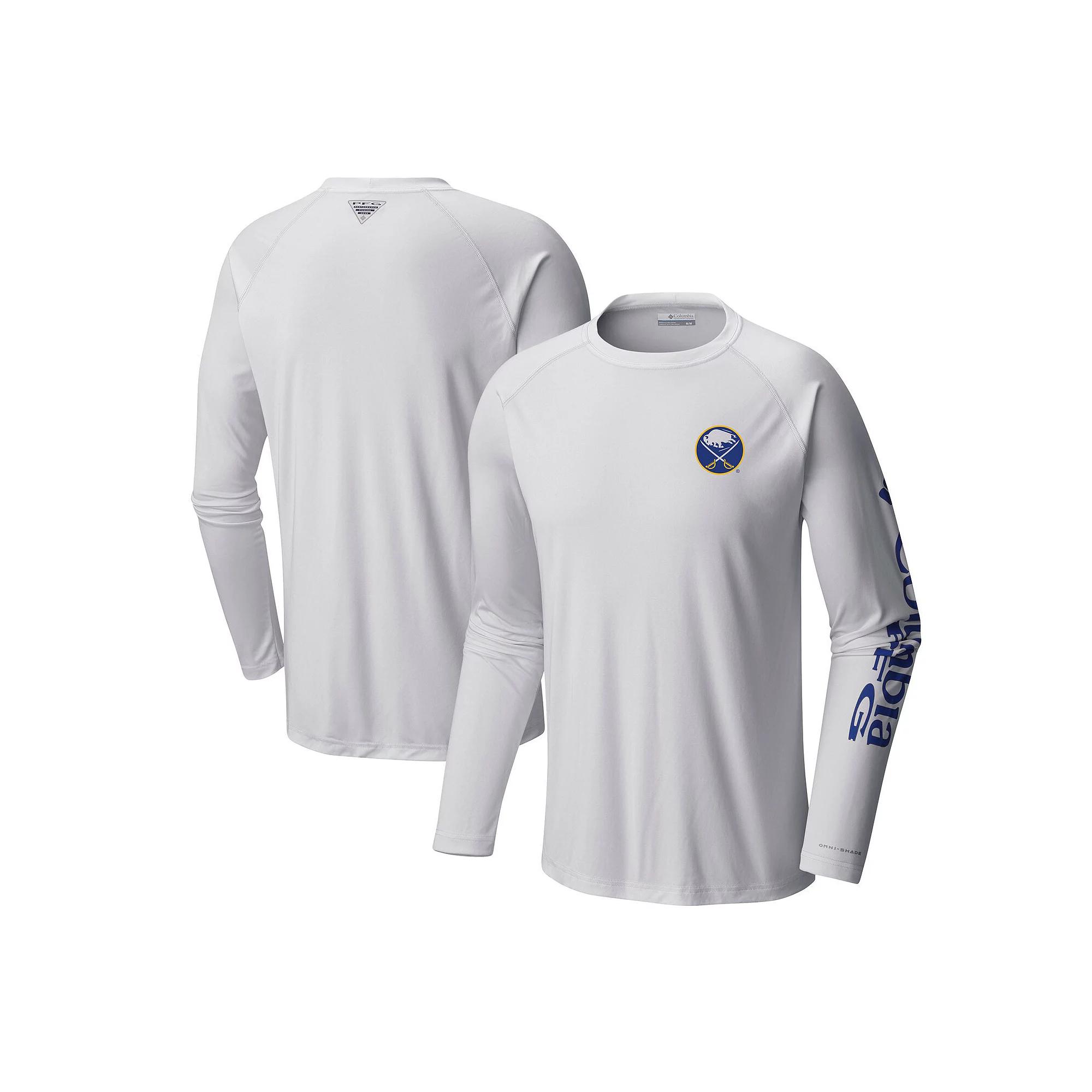 Men's  Columbia White Buffalo Sabres Terminal Tackle Omni-Shade Raglan Long Sleeve T-Shirt, Size: Large Product Image