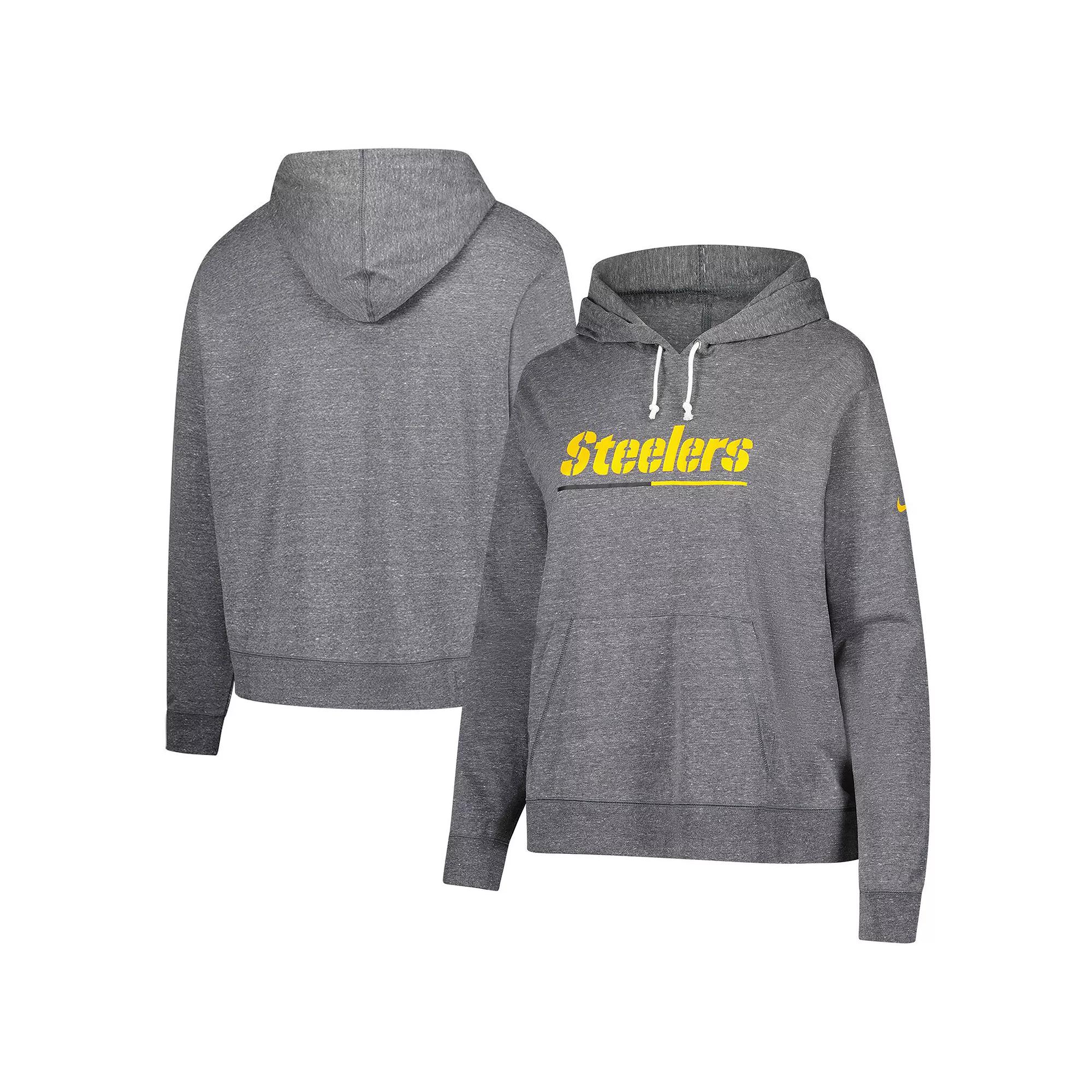 Women's Nike  Heather Charcoal Pittsburgh Steelers Vintage Pullover Hoodie, Size: 2XL Product Image
