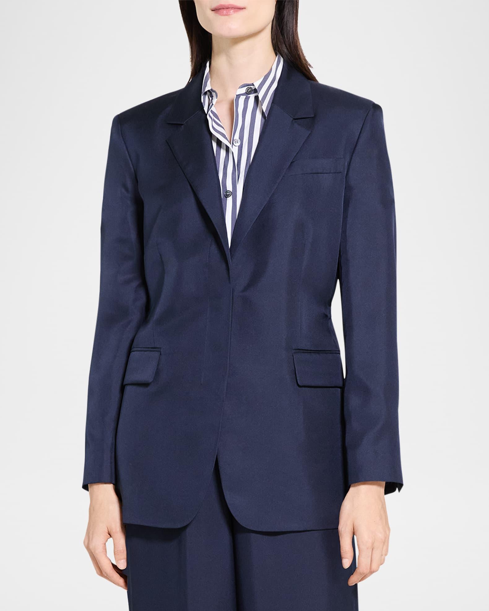 Relaxed Silk Cinch Blazer Product Image
