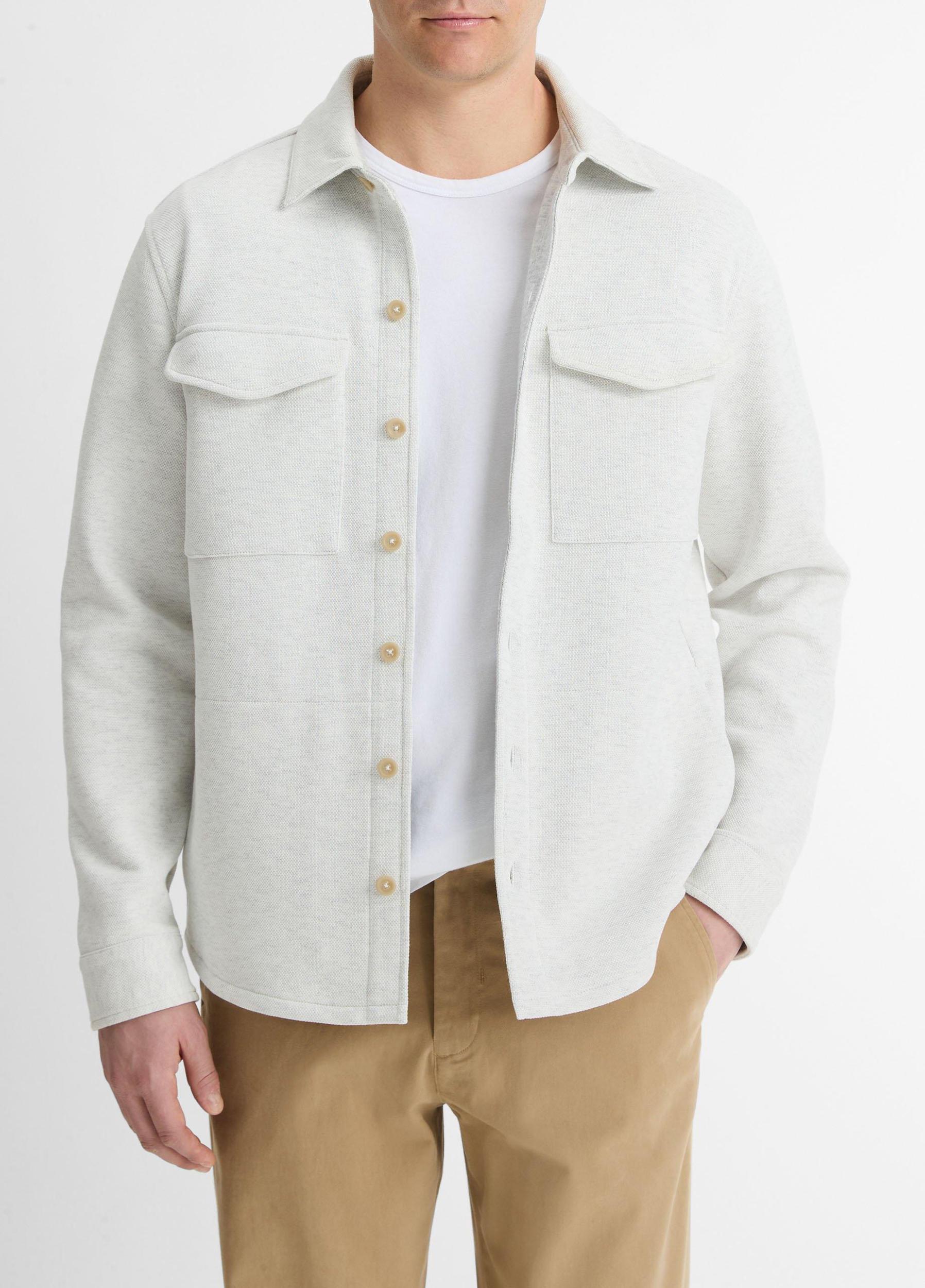 Double-Knit Cotton-Blend Piqué Shirt Jacket Product Image