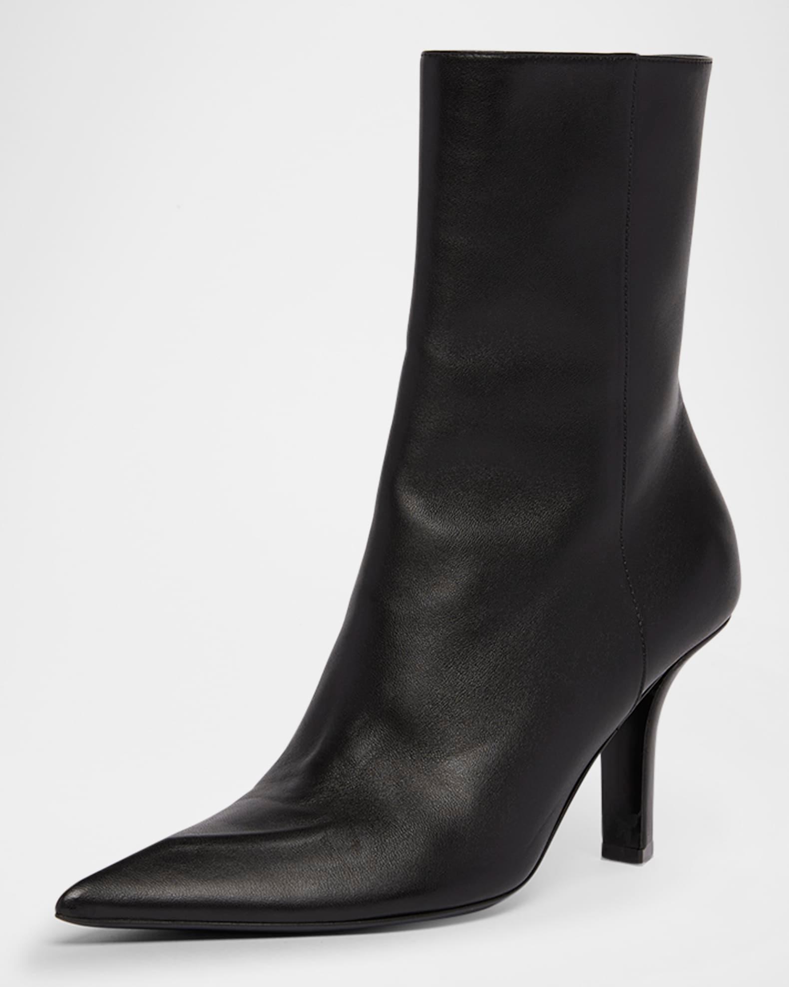 Christine Leather Zip Ankle Booties Product Image