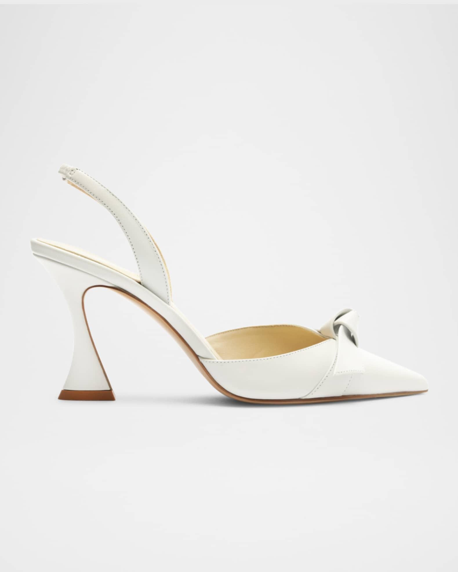 Clarita Bell Leather Bow Slingback Pumps Product Image