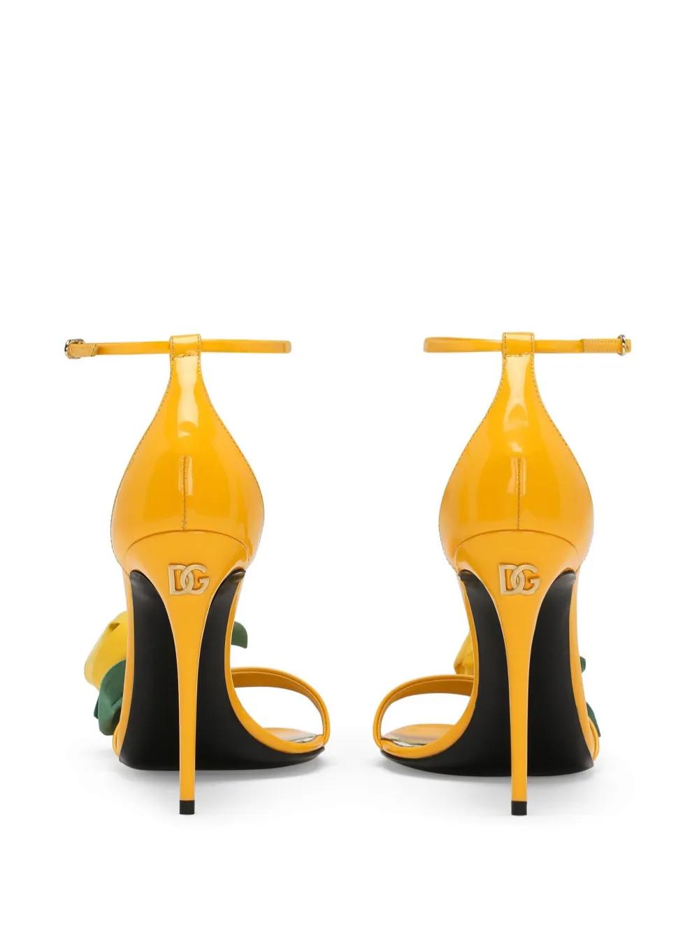 105mm Keira floral-appliqué leather sandals Product Image