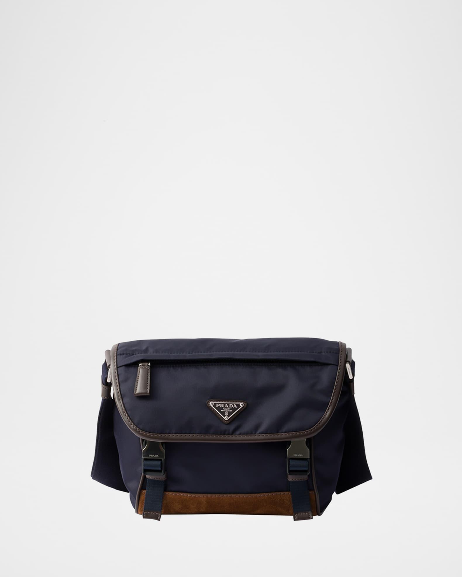 Men's Nylon and Suede Messenger Bag Product Image