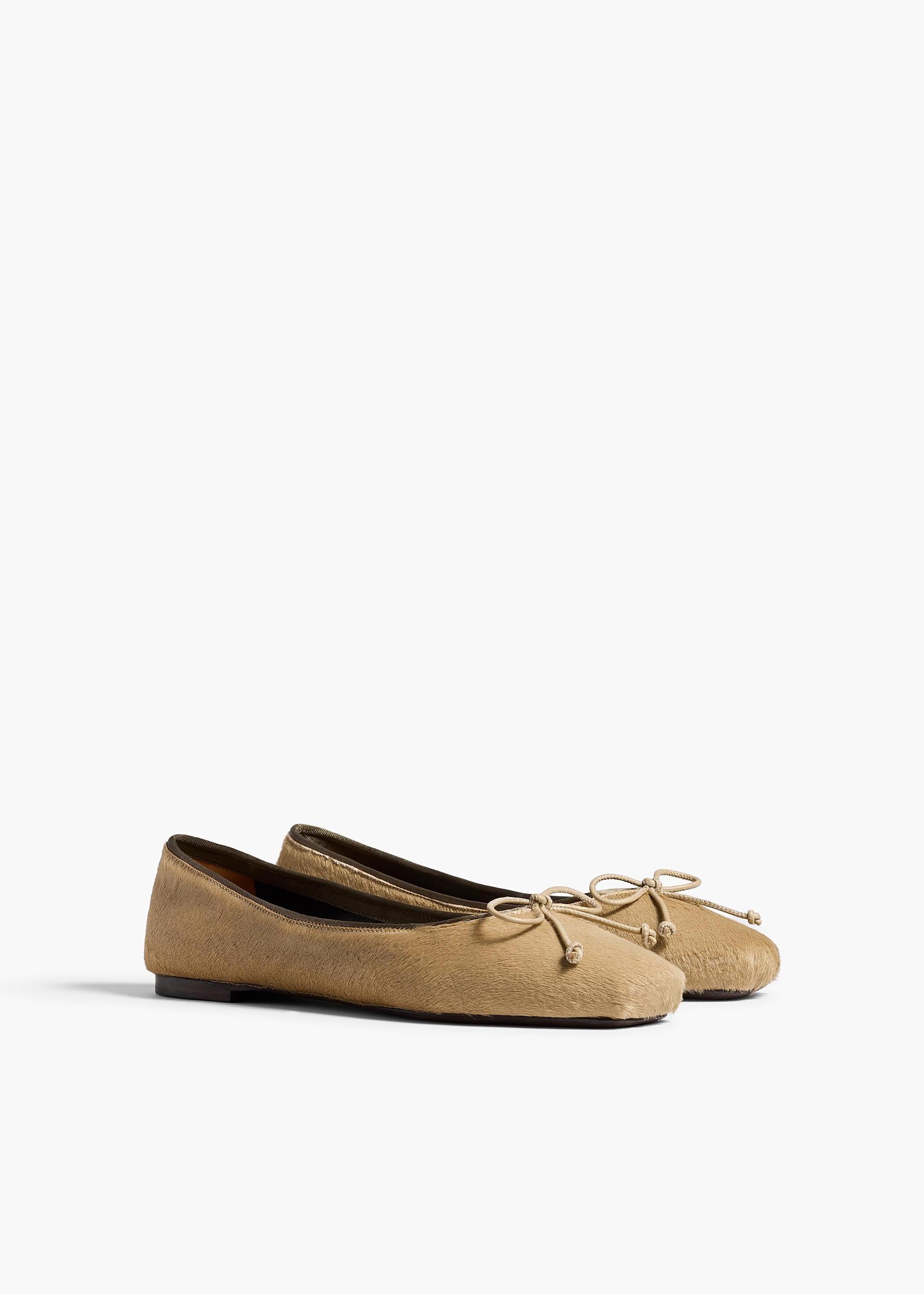 Charlotte Ballerina Flat in Barley Haircalf Product Image