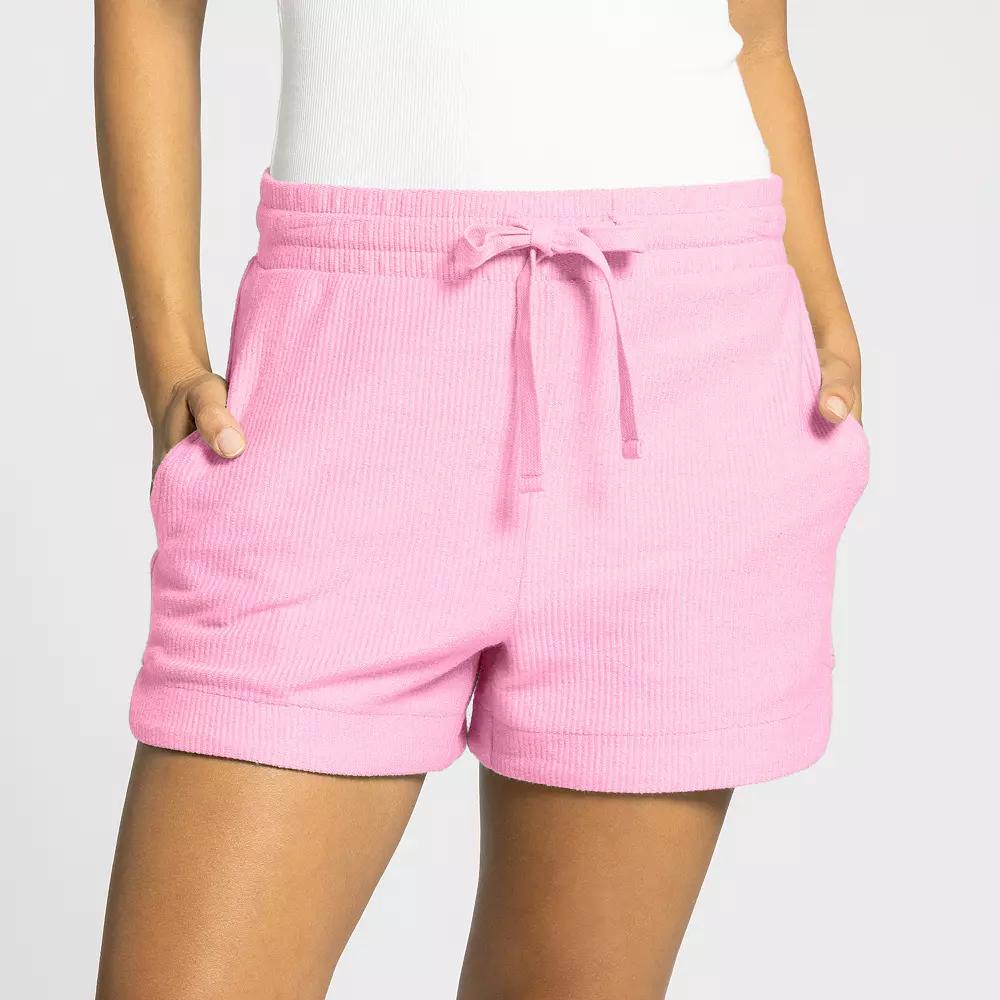 Women's Thread & Supply Cozy Drawcord Side Panel Detail Shorts, Size: Large, Light Pink Product Image