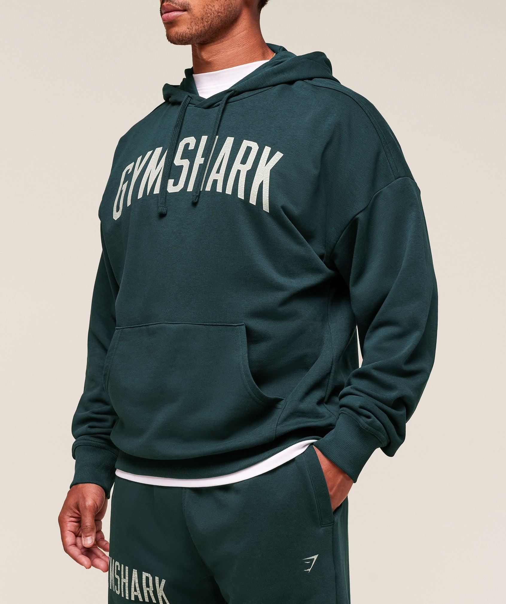 Gymshark Worn Graphic Hoodie - Deep Petrol Blue Male Product Image
