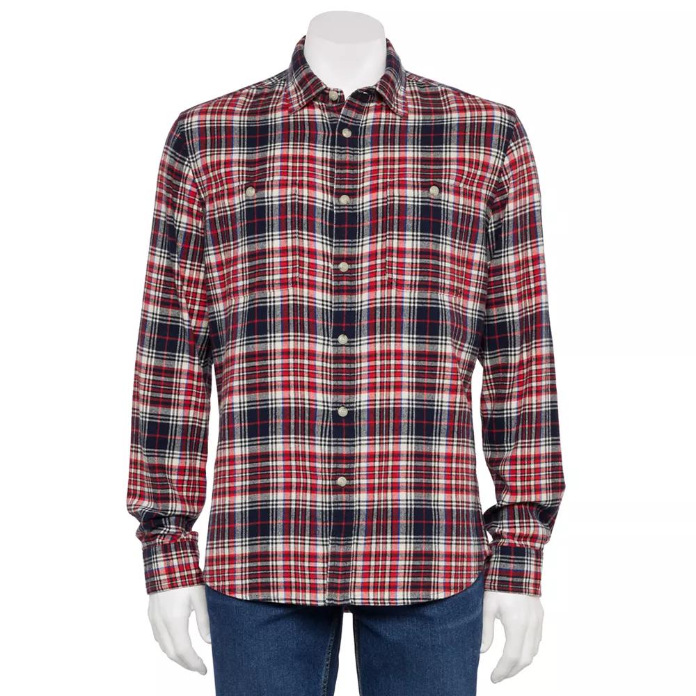 Men's Sonoma Goods For Life® Supersoft Flannel Button-Down Shirt,  Product Image