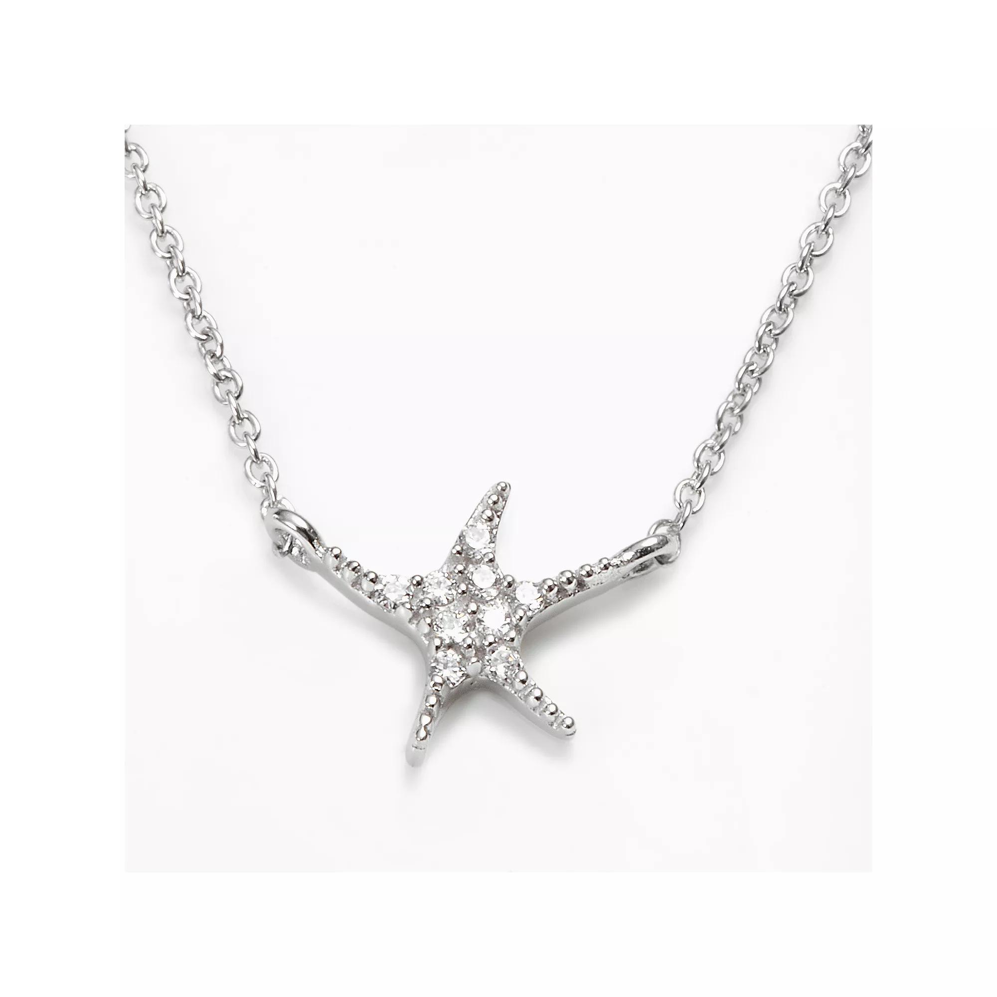 Sophie Miller Sterling Silver Cubic Zirconia Starfish Necklace, Women's, Size: 18", White Product Image