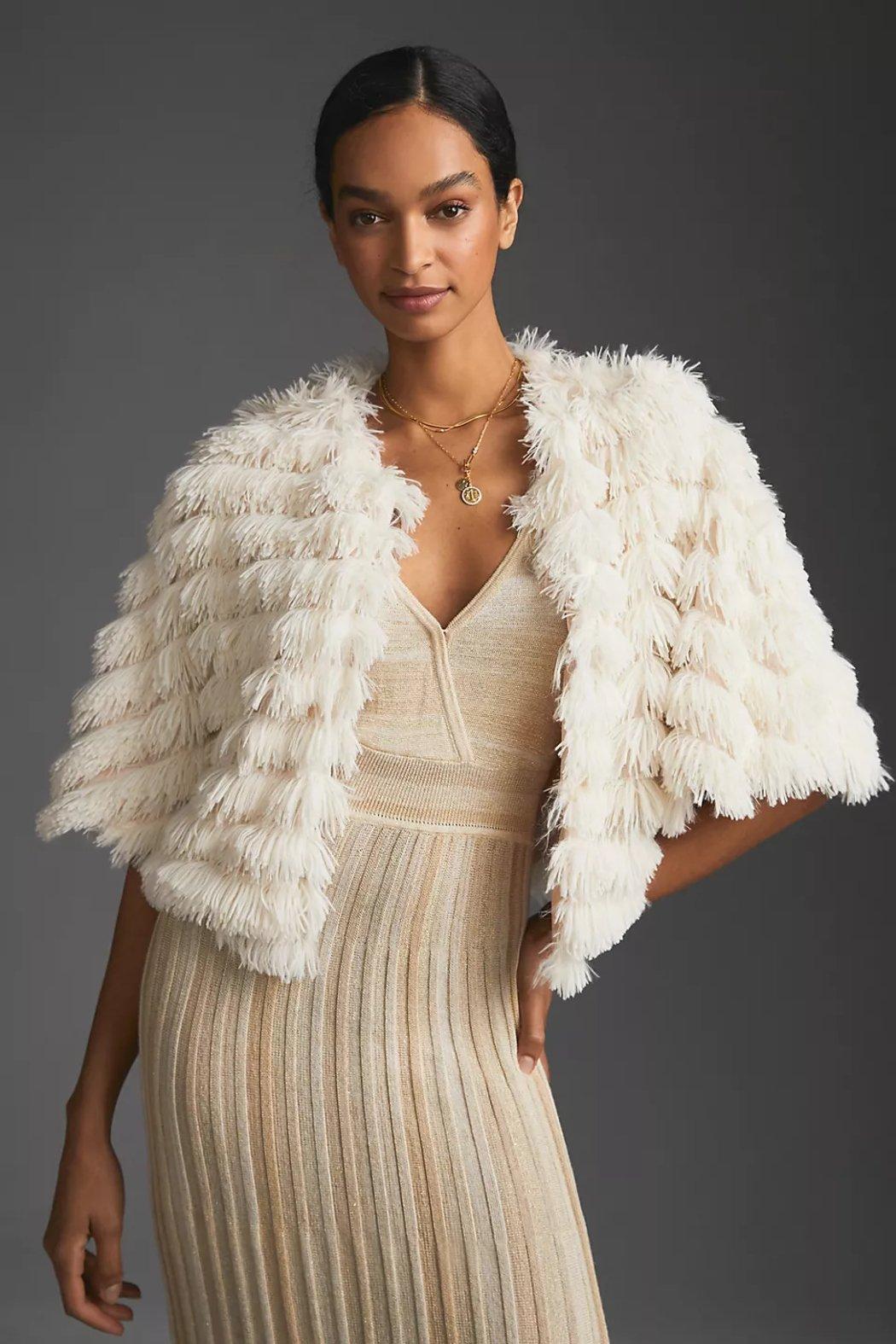 Faux Fur Tasseled Capelet Product Image