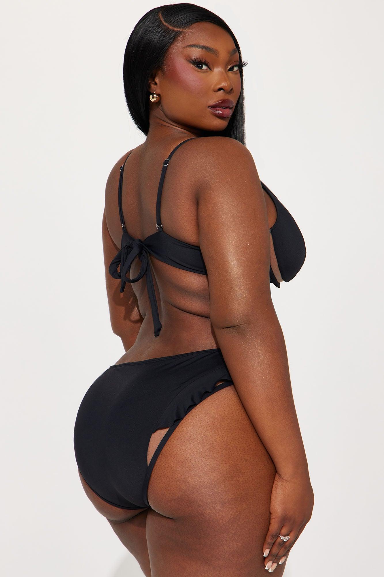 Megan Mesh Cutout 2 Piece Bikini - Black Product Image