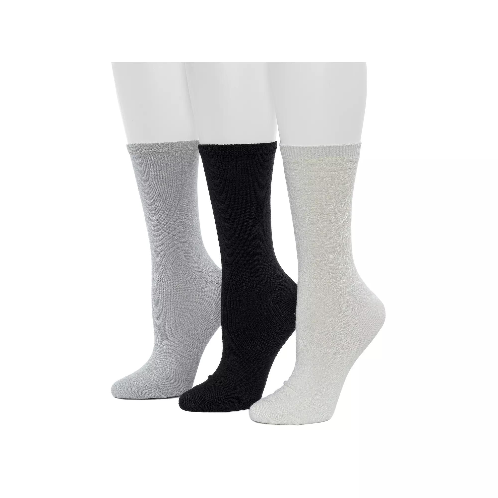 Women's Cuddl Duds® 3-Pack Plushfill Midweight Circles Texture Crew Socks,  Product Image