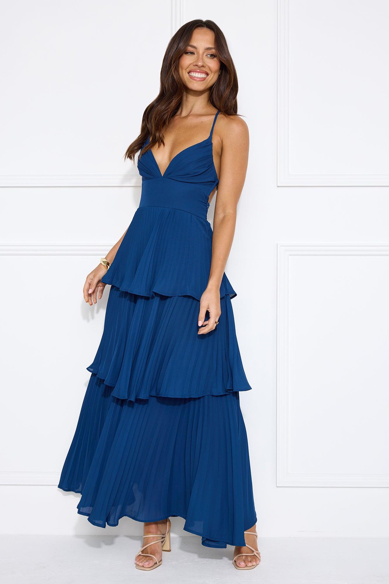 Fashionably Ever After Maxi Dress Navy Product Image